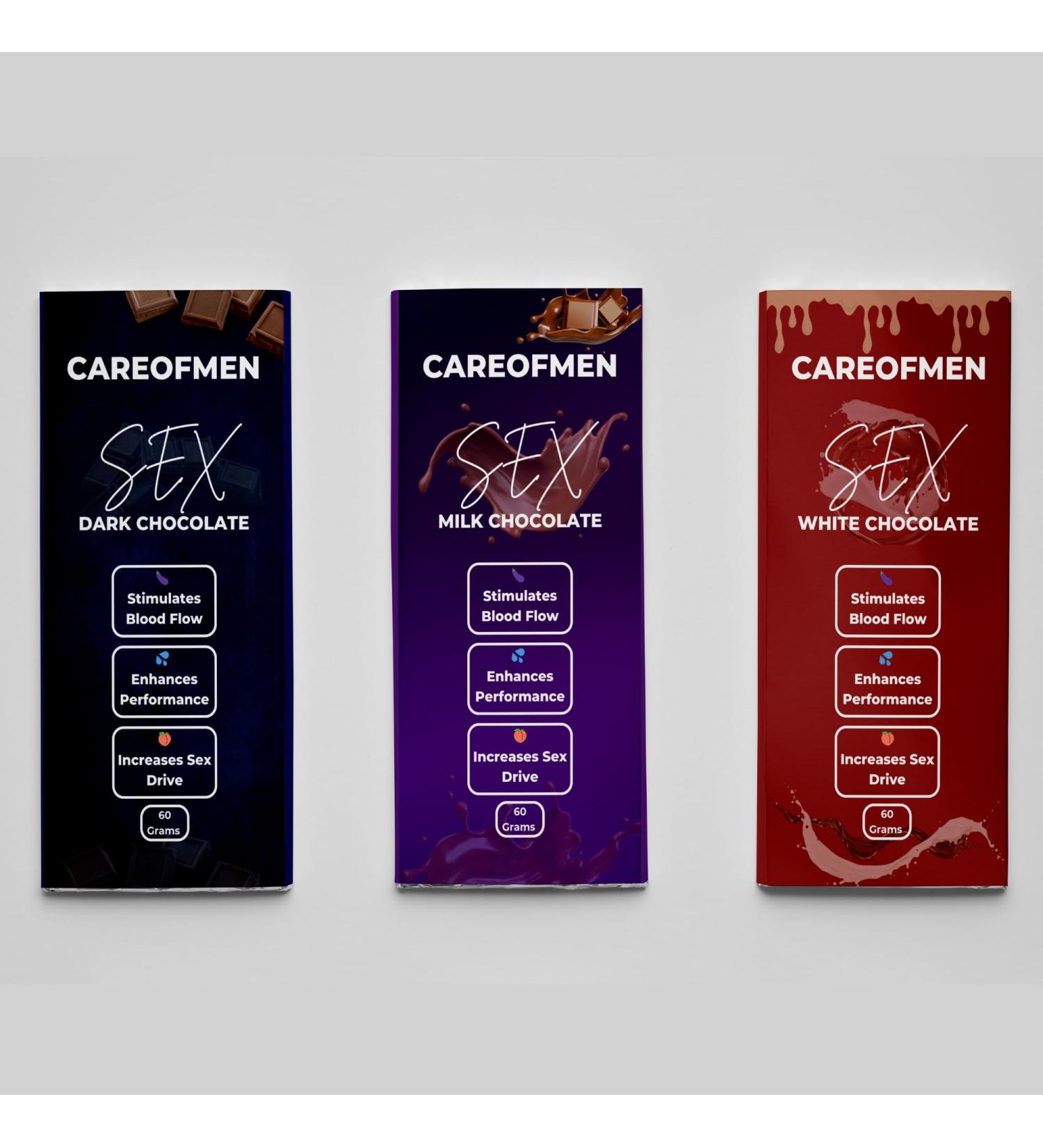 Careofmen Dark Milk & White Chocolate Bar Combo - 60 Grams (Each) - Buy Online on GoSupps.com