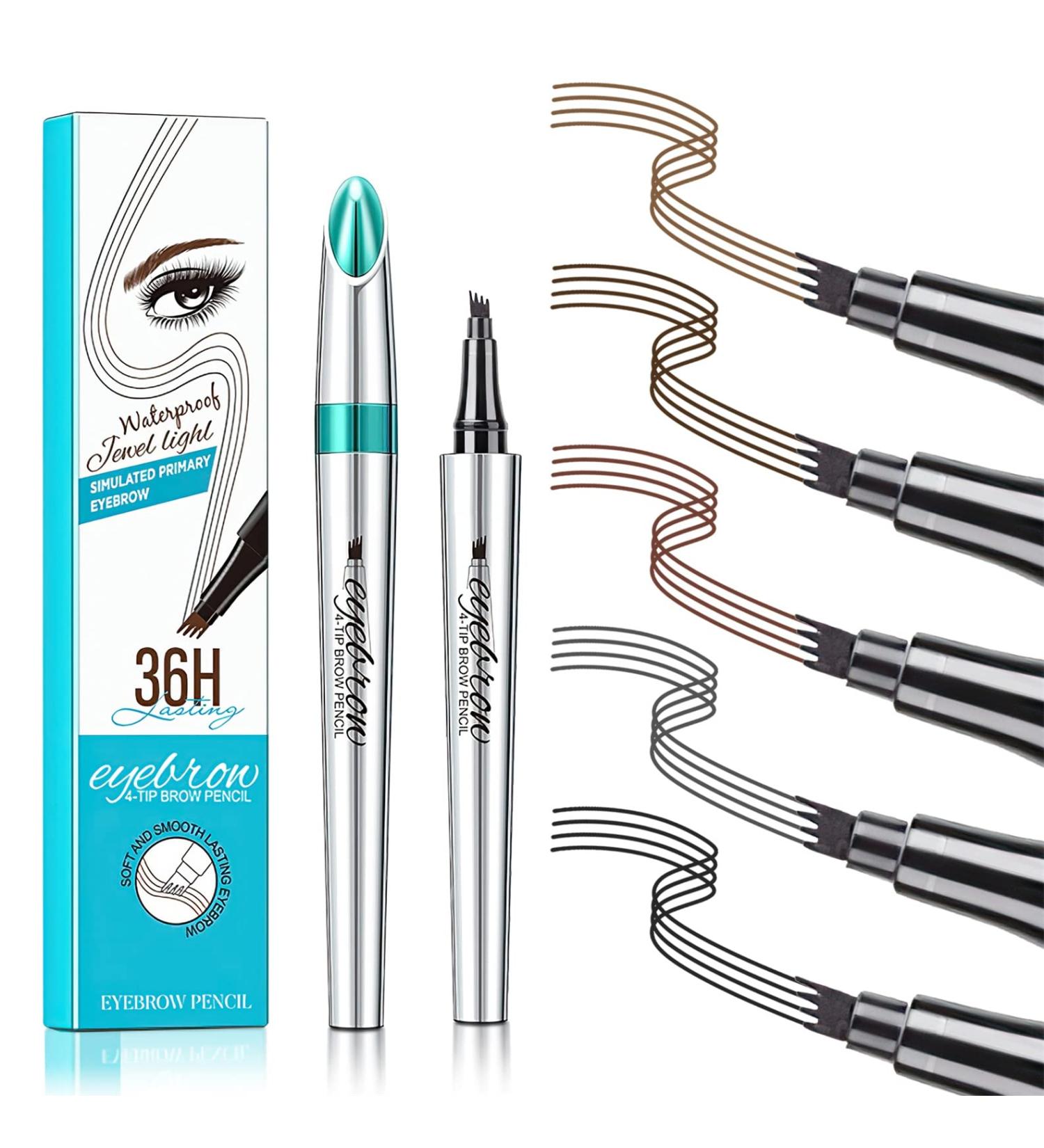 4 Point Brow Microblading Pen - Long-Lasting Waterproof Eyebrow Pencil (Black) - Buy Online on GoSupps.com