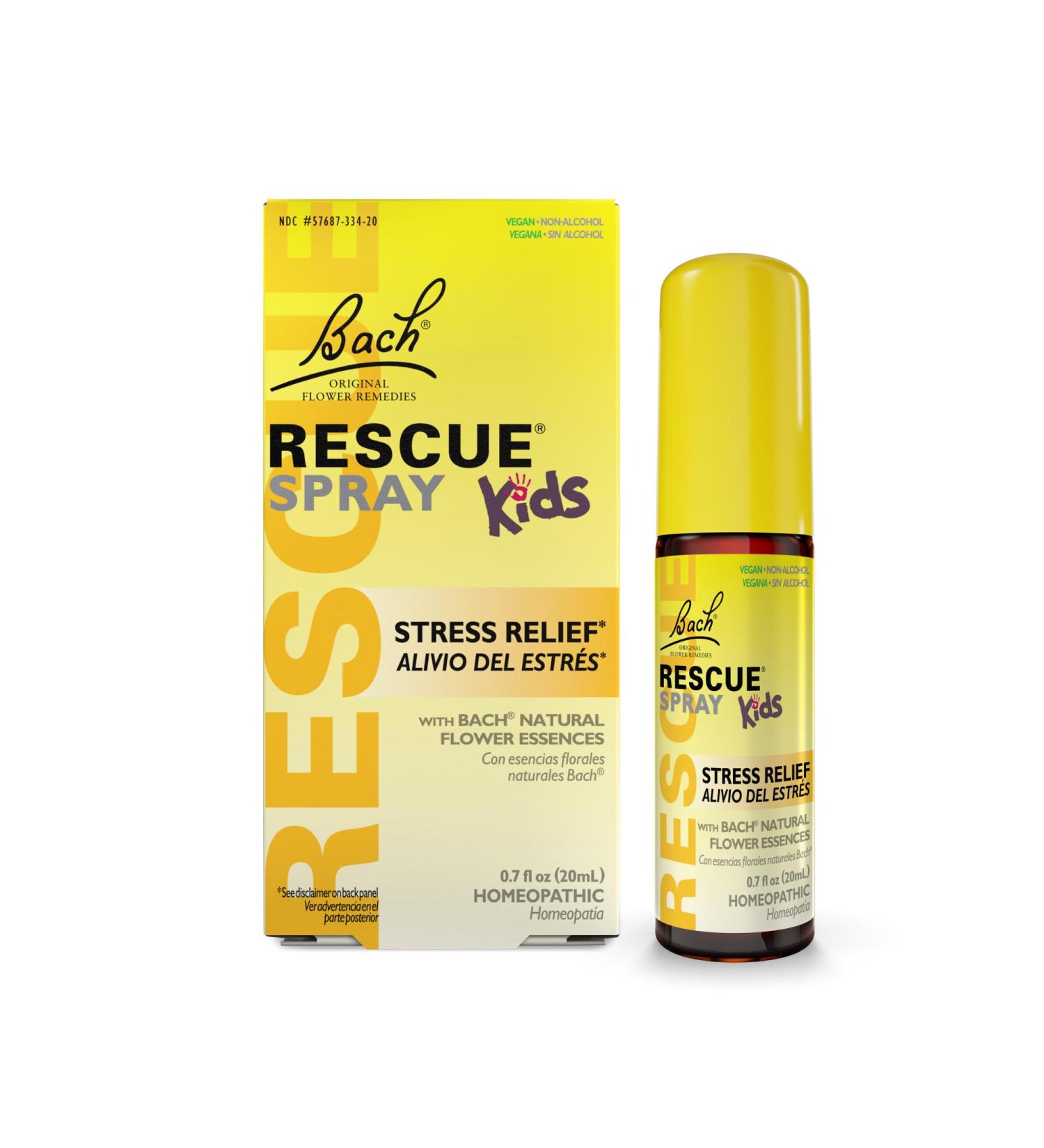Bach RESCUE Kids Spray, Stress Relief for Children, Calming Aid, Homeopathic, Flower Essences, 20mL - Buy Online on GoSupps.com