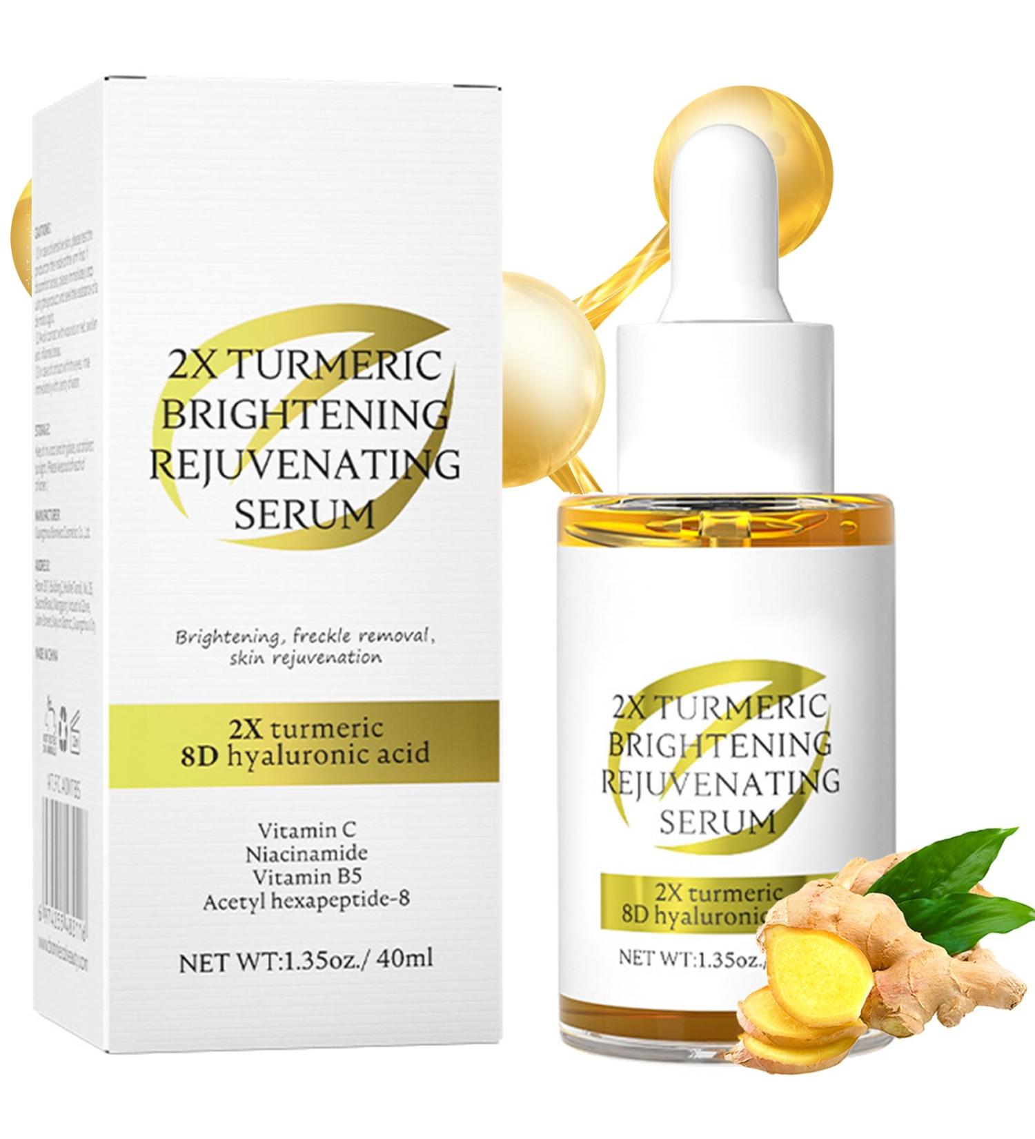Turmeric Serum For Dark Spots 40Ml Anti-Aging Brighten Skin Turmeric Serum For Face Freckle Removal Skin Rejuvenating Moisturize Even Skin Tone Turmeric Dark Spot Corrector Serum For All Skin Types - Buy Online on GoSupps.com