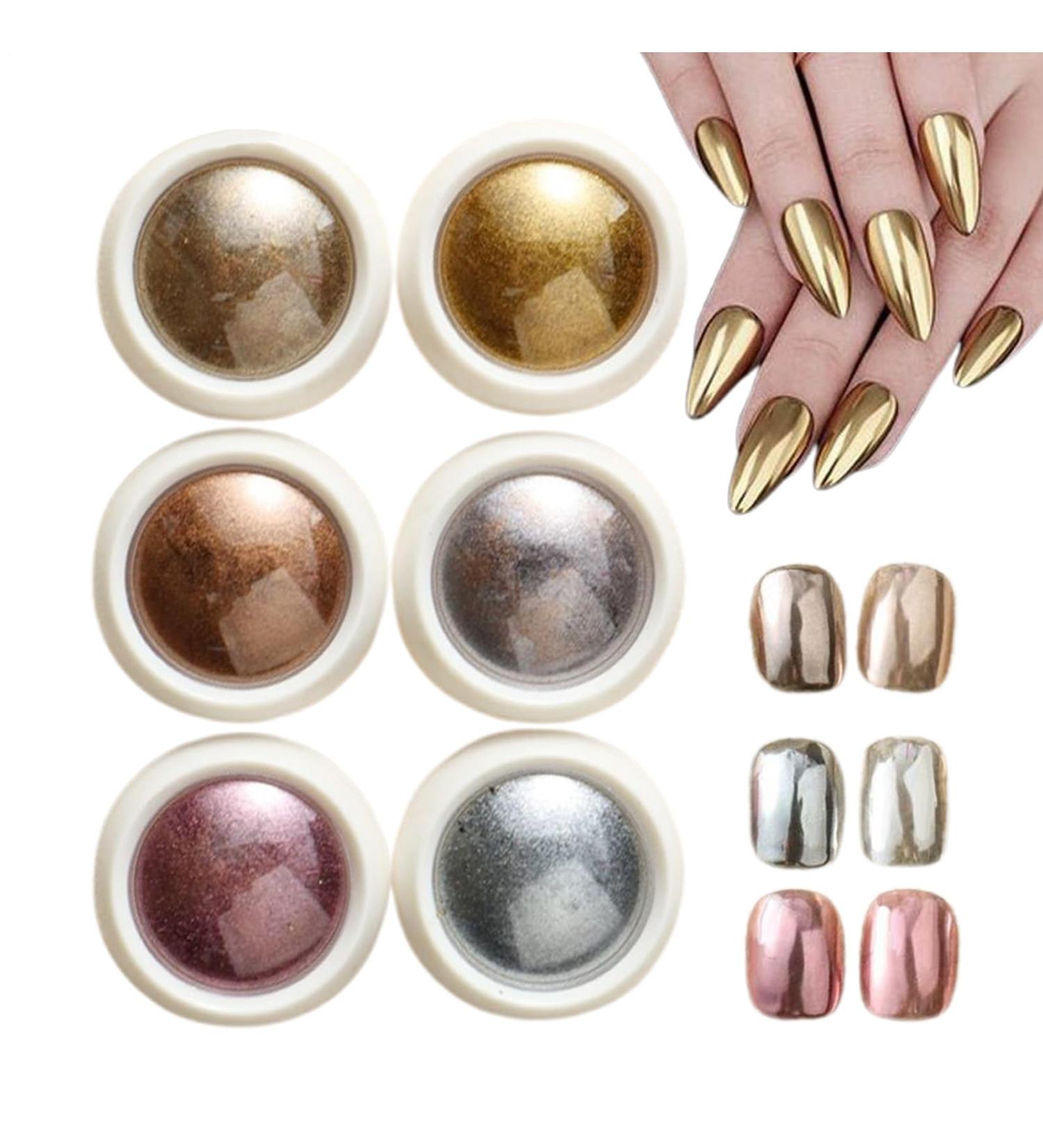 Chrome For Nails 6 Couleurs Miroir Effect Fingernail Chrome | Pigment Poudre De Paillettes Pour Petite Amie S ur Fille 01 - Buy Online on GoSupps.com