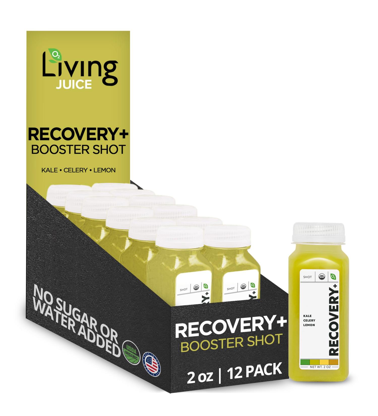 O2 Living Recovery Booster Juice Shots - Organic Juice Cold-Pressed Shots No Added Sugars or Water Naturally Sweetened from Fruits Fresh Pressed Juice Rich in Nutrients & Vitamins 2 oz 12-Pack Recovery Booster Vegan - Buy Online on GoSupps.com