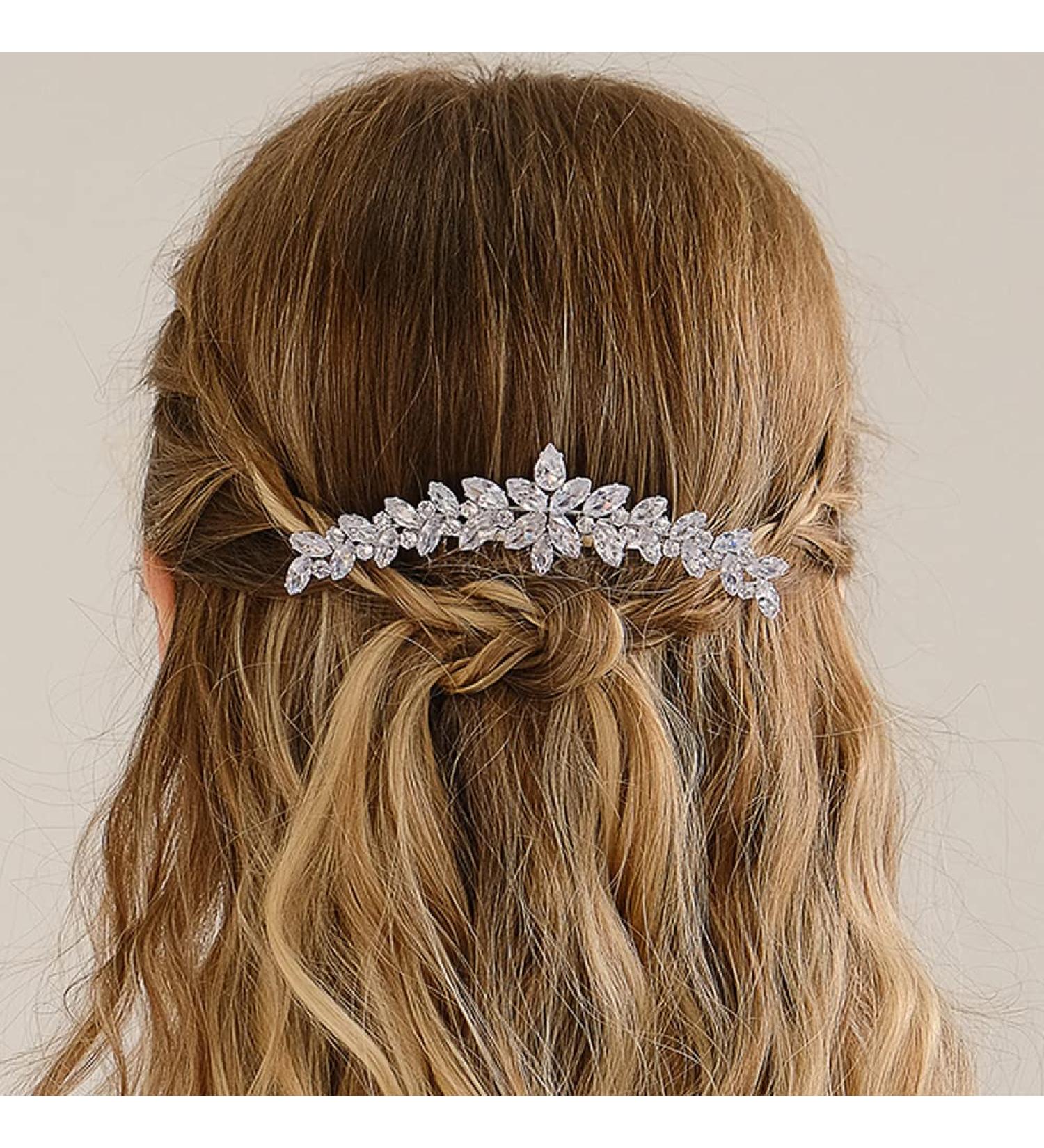 Missgrace Boho Zircon Crystal Hair Comb - Bridal Wedding Prom Hair Accessory for Women and Girls - Buy Online on GoSupps.com