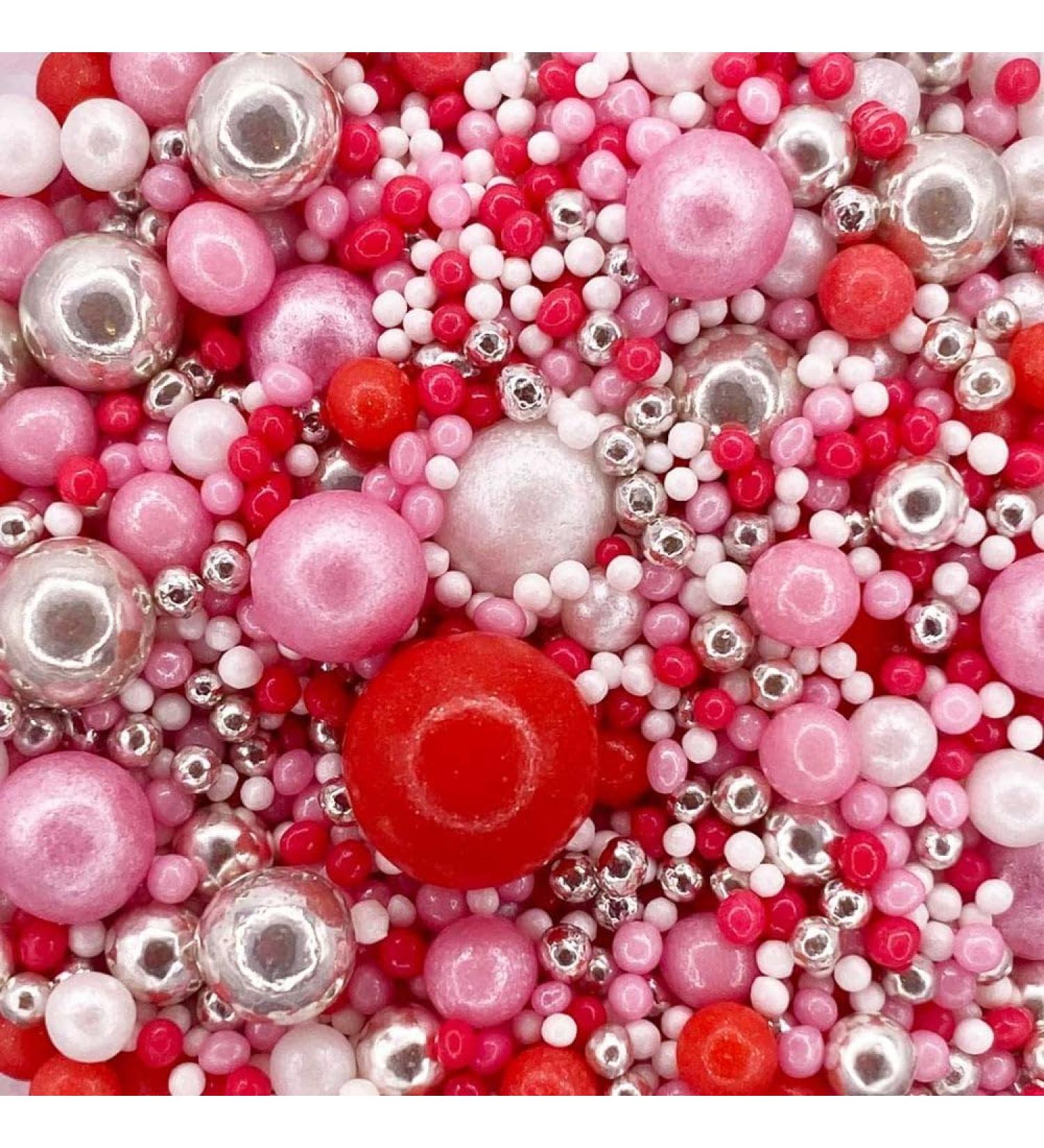 200g PEARL MIX - TWINKLE RED/PINK Sprinkles 6489 edible cake decorations 200g - Buy Online on GoSupps.com