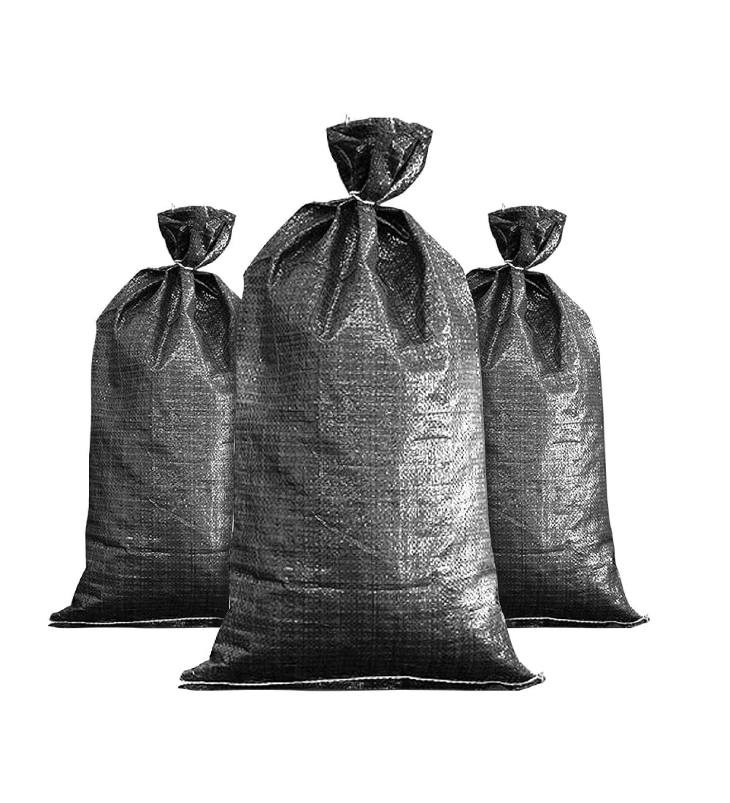 FAMI Black Sandbags with Ties 16x25 - Woven Polypropylene Flood Protection Bags (10 Pack) - Buy Online on GoSupps.com