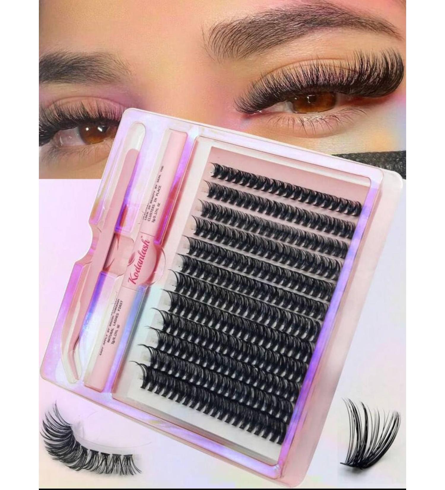 DIY Lash Extension Kit - Individual Volume Lash Clusters Long Lasting Bond & Seal Includes Tweezers - Perfect for Home Use - Buy Online on GoSupps.com