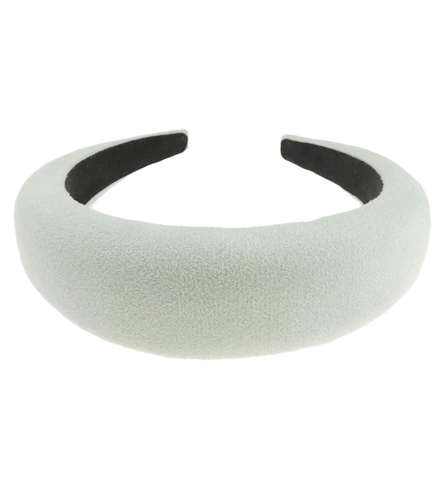 Ladies Evening High Wide Padded Suede Look Headband Alice Band (Baby Blue)