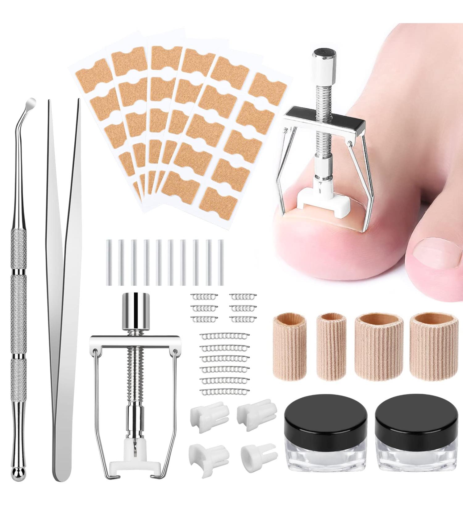 Professional Ingrown Toenail Treatment Kit - Includes Toenail Corrector, Tweezer, Strips, Braces, and Patches - Buy Online on GoSupps.com