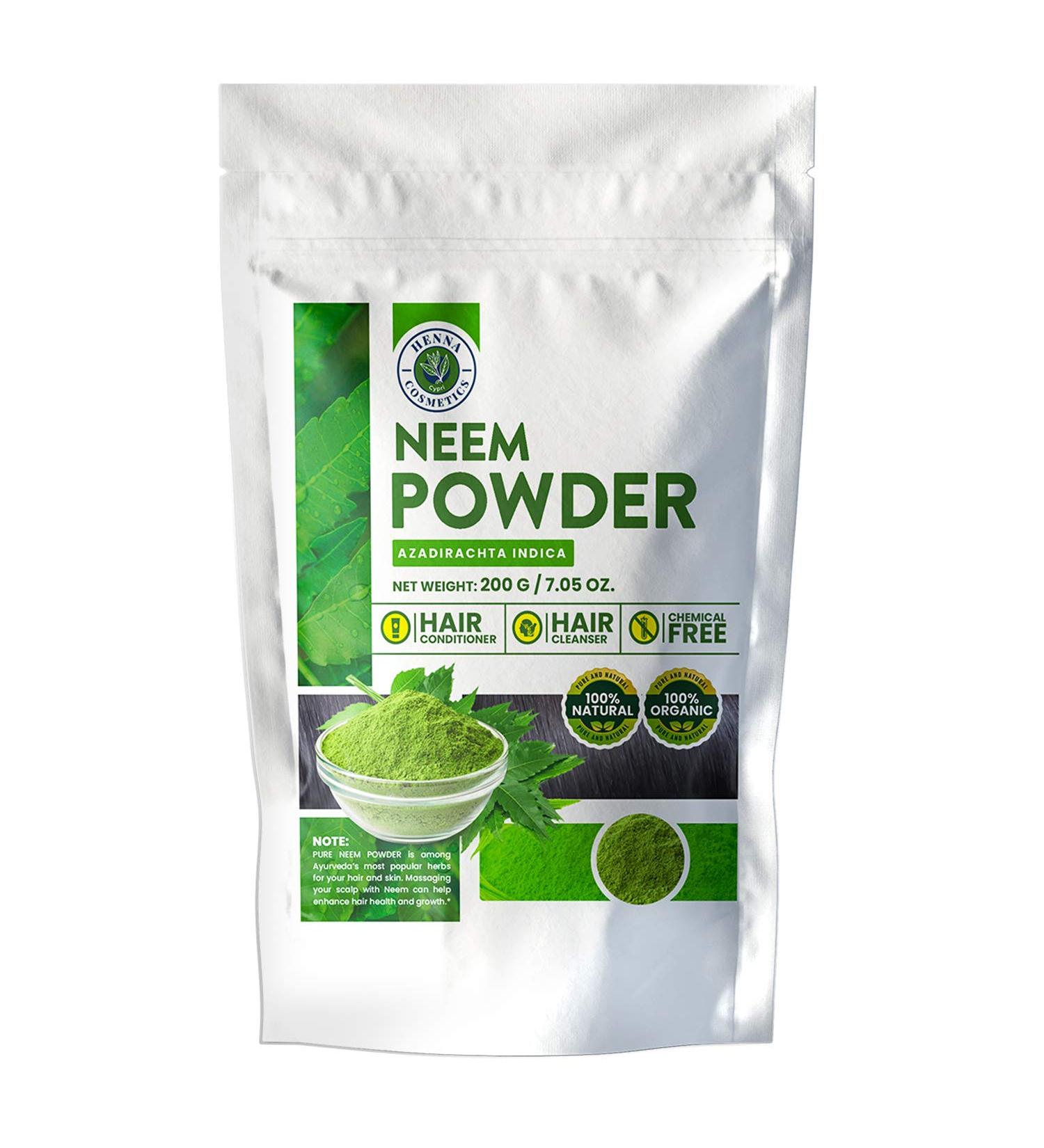 CYPRI Neem Powder (Azadirachta Indica) - 200g/7.05oz | Pure Henna Cosmetics for Hair and Skin - Buy Online on GoSupps.com