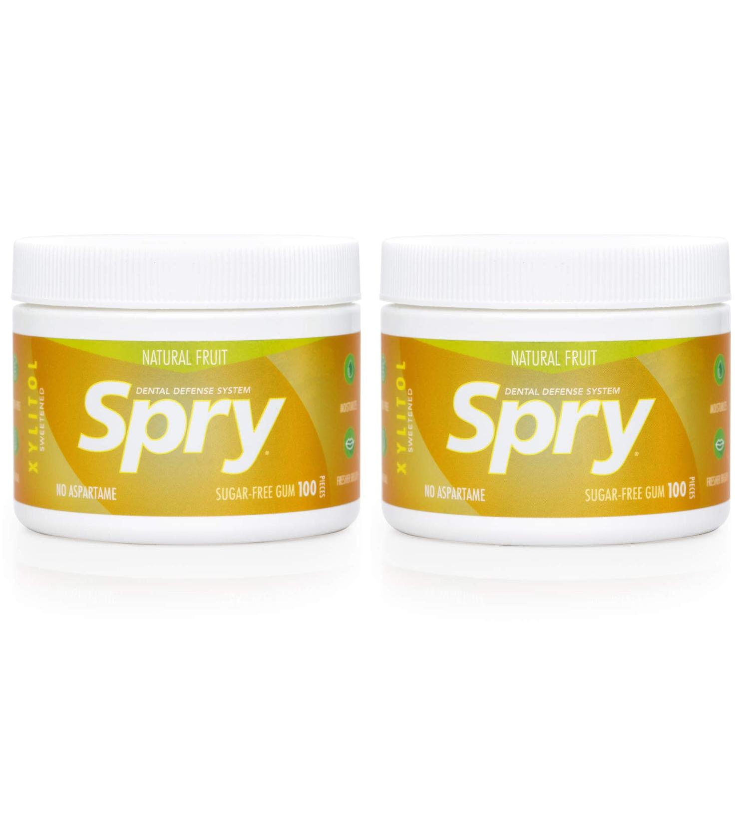 Xlear Spry Sugar Free Chewing Gum - Fresh Fruit Flavor, 100 Count (108g) - Healthy Dental Care - Buy Online on GoSupps.com