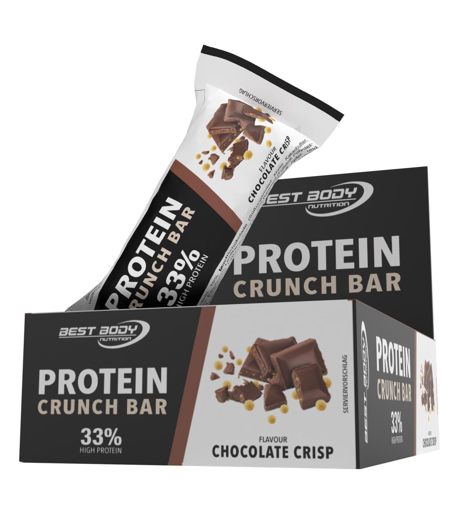 Fitnesshotline Best Body Nutrition Protein Crunch Bar 33 12x35g Chocolate Crisp Bars Protein Bars Chocolate Crisp 12x35g - Buy Online on GoSupps.com