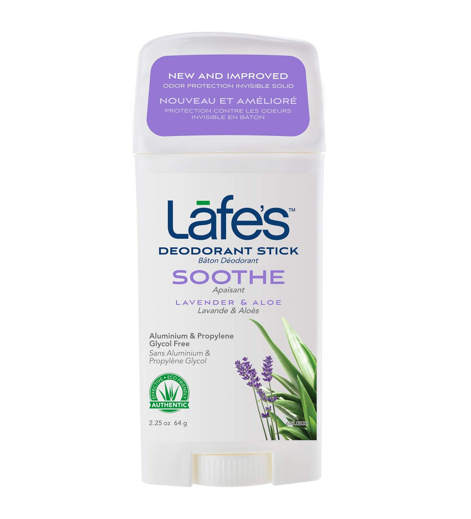 Lafe's Natural Deodorant Stick | 2.25oz Aluminum-Free, Paraben-Free, 24-Hour Protection for Men & Women - Soothe - Buy Online on GoSupps.com
