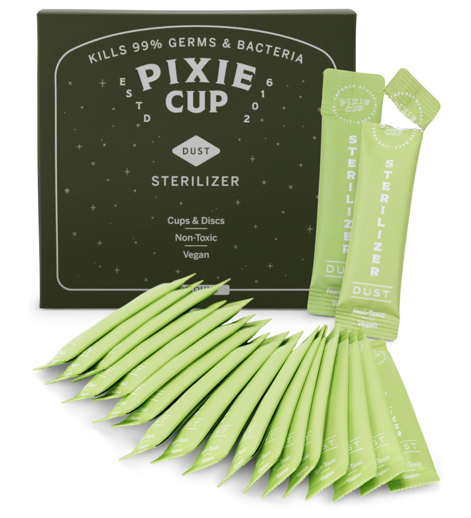 Pixie Cup Dust Menstrual Cup Sterilizer | Kill 99.9% of Germs | Portable Travel Period Cup Cleaner - Buy Online on GoSupps.com