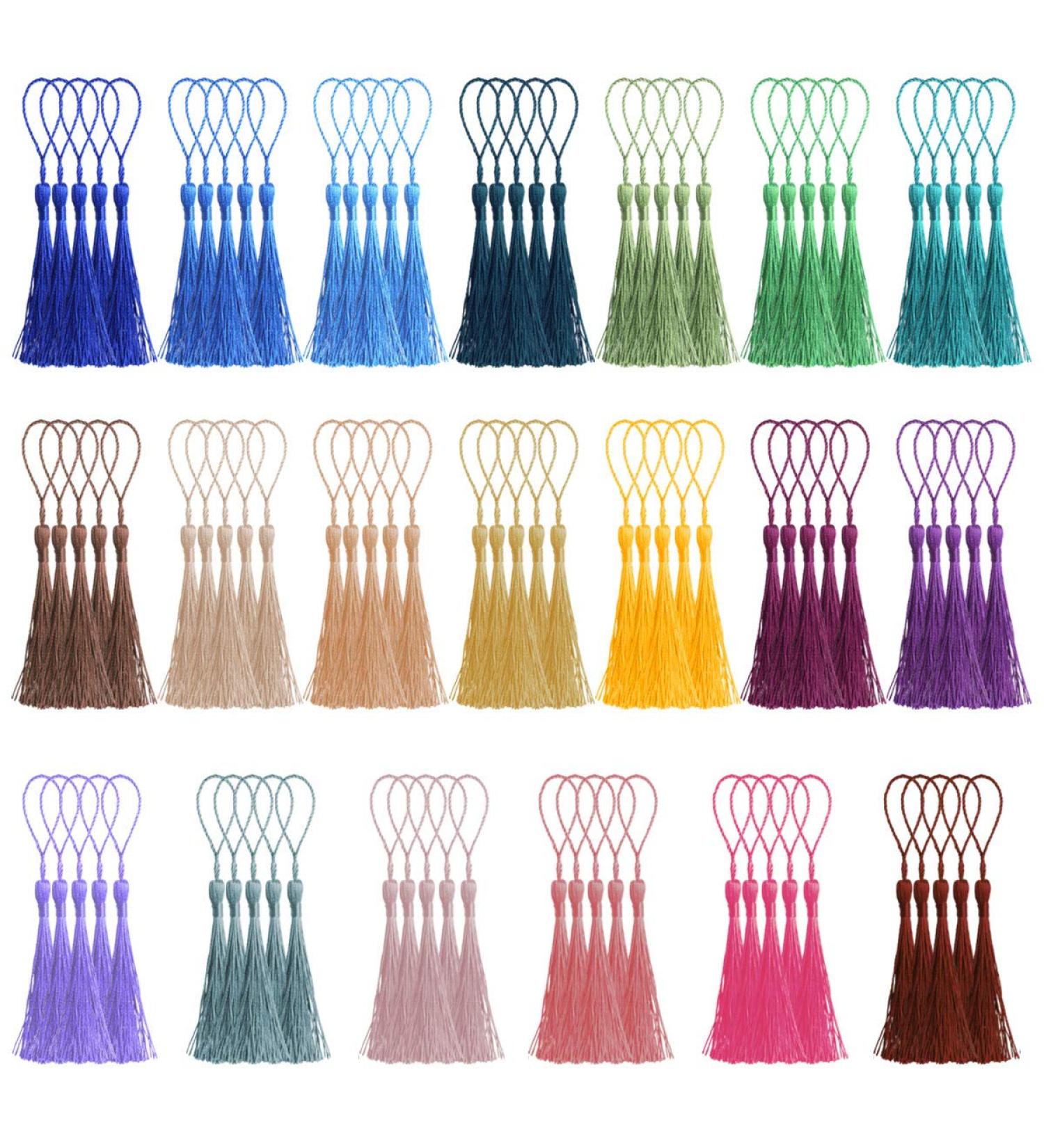 100 Pcs 13cm Silky Handmade Tassels for Jewelry Making & DIY Projects - 20 Colors - Buy Online on GoSupps.com