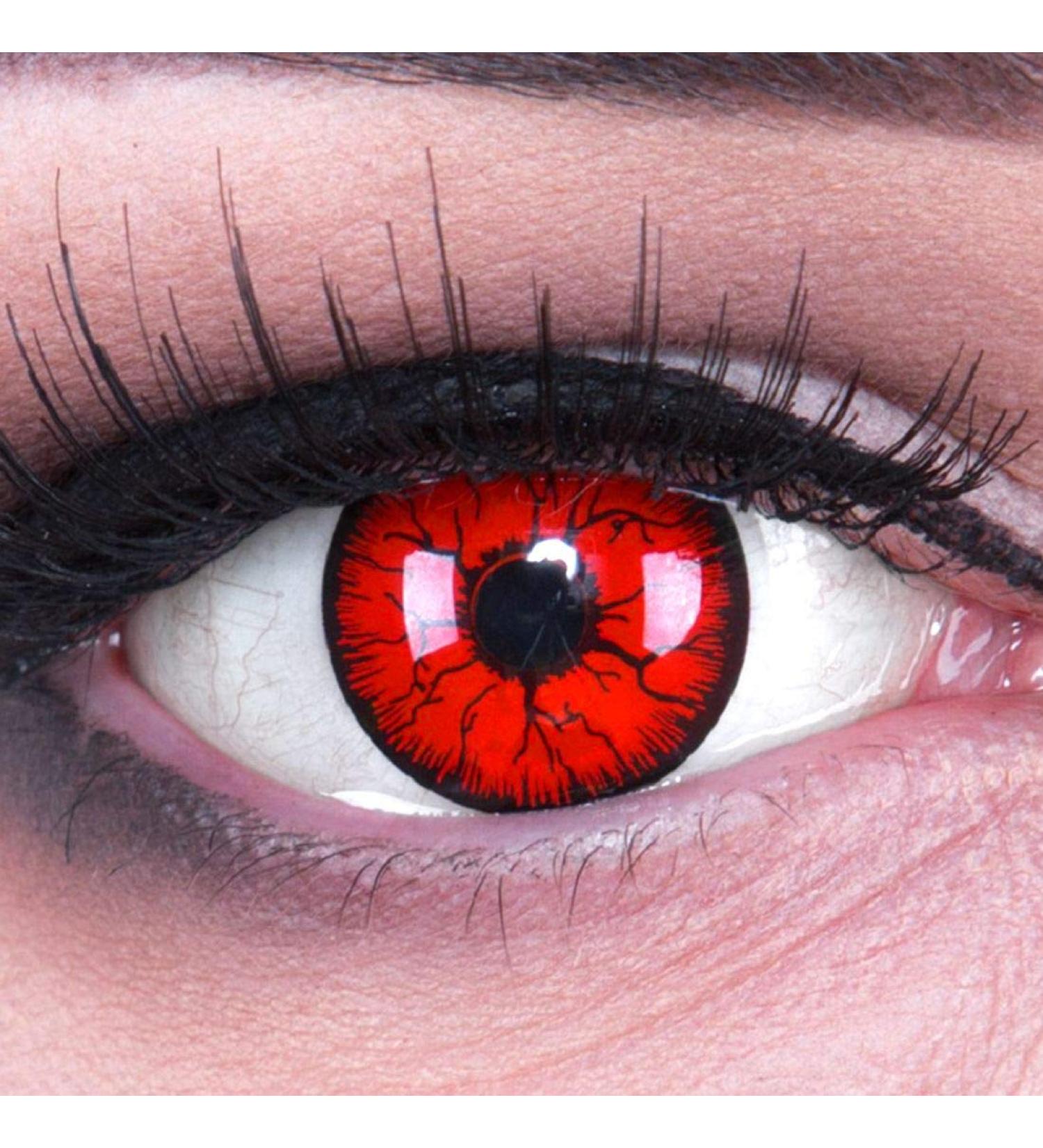 Buy Funnylens Red Crazy Fun Contact Lenses - Perfect for Halloween & Carnival | Includes Case - Buy Online on GoSupps.com