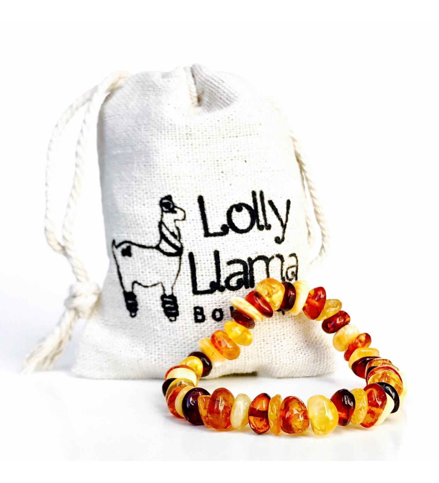 Lolly Llama Adult Baltic Amber Bracelet - Natural Pain Relief for Migraines, Sinus, Arthritis - Multi-Stone Design - Buy Online on GoSupps.com