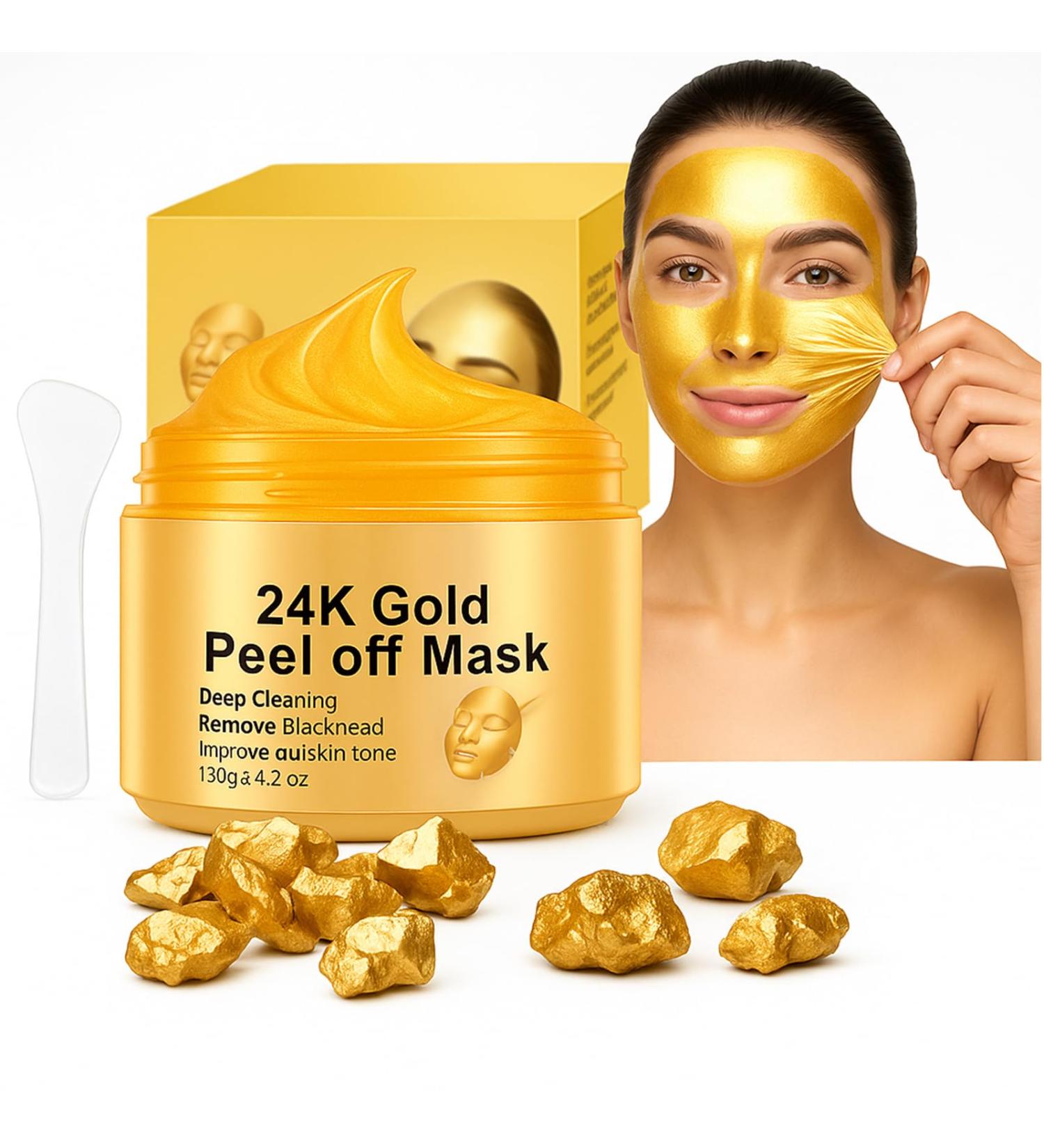EHIOG 24K Gold antiaging peeloff mask facial mask with hyaluronic acid and collagen for firming and wrinkle reduction 120 ml - Buy Online on GoSupps.com