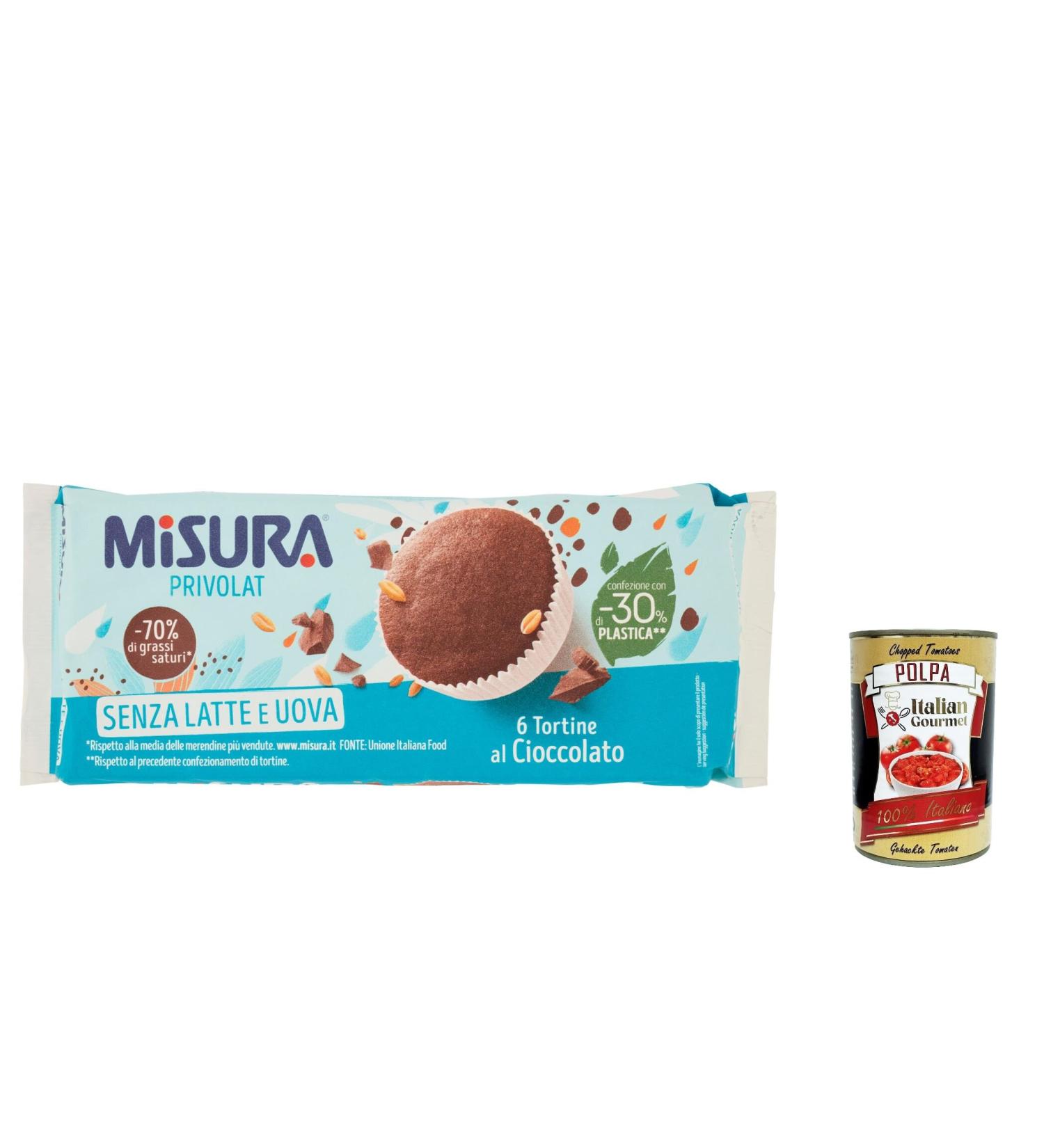  Italian Gourmet E.R. Misura Tortine al Cioccolato Privolat Chocolate Cakes without Milk or Eggs 240 g + Polpa Italian Gourmet 400 g - Buy Online on GoSupps.com
