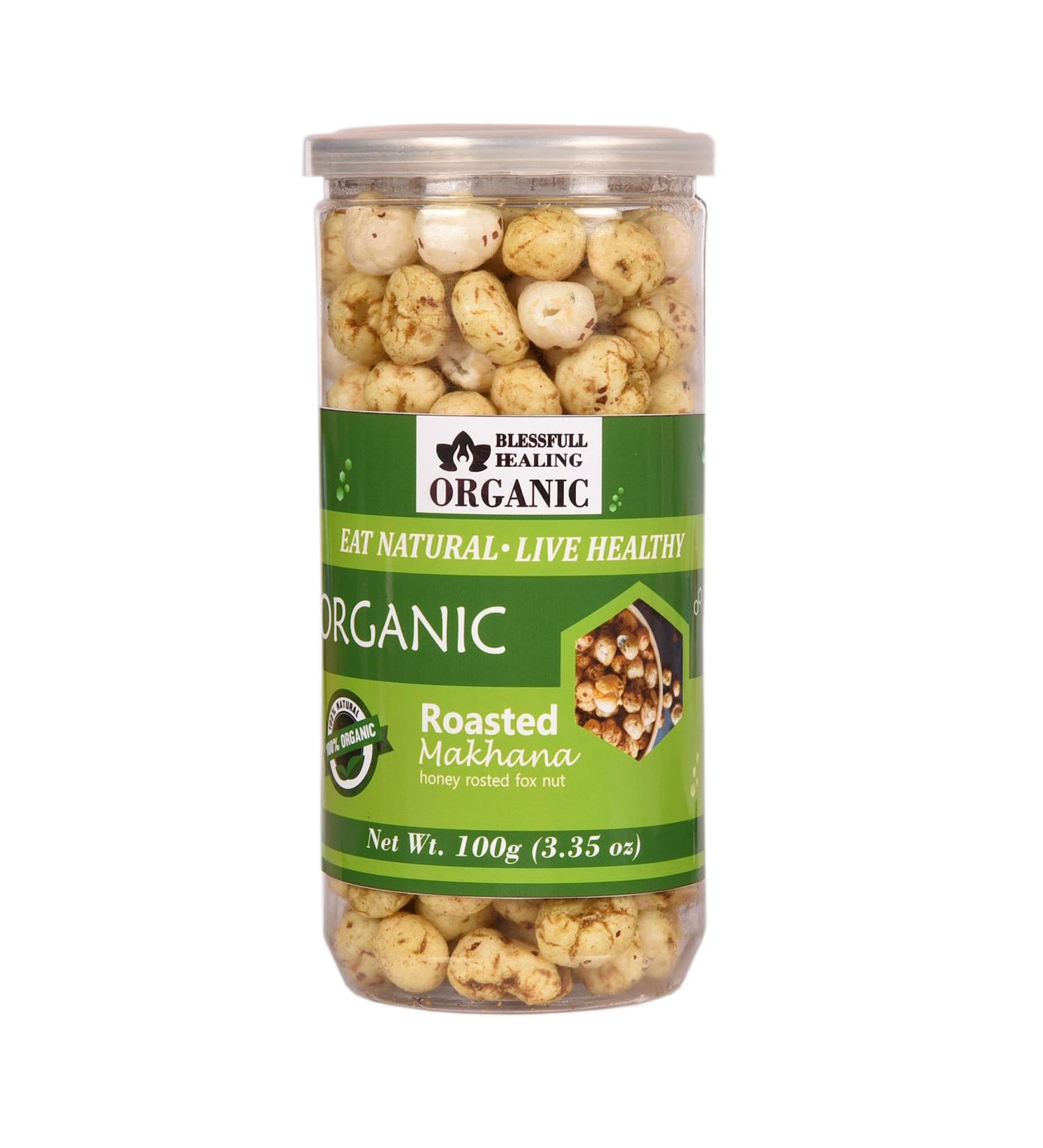 Buy Blessfull Healing Organic Honey Roasted Makhana - 100g | Healthy Snack for International Shipping - Buy Online on GoSupps.com