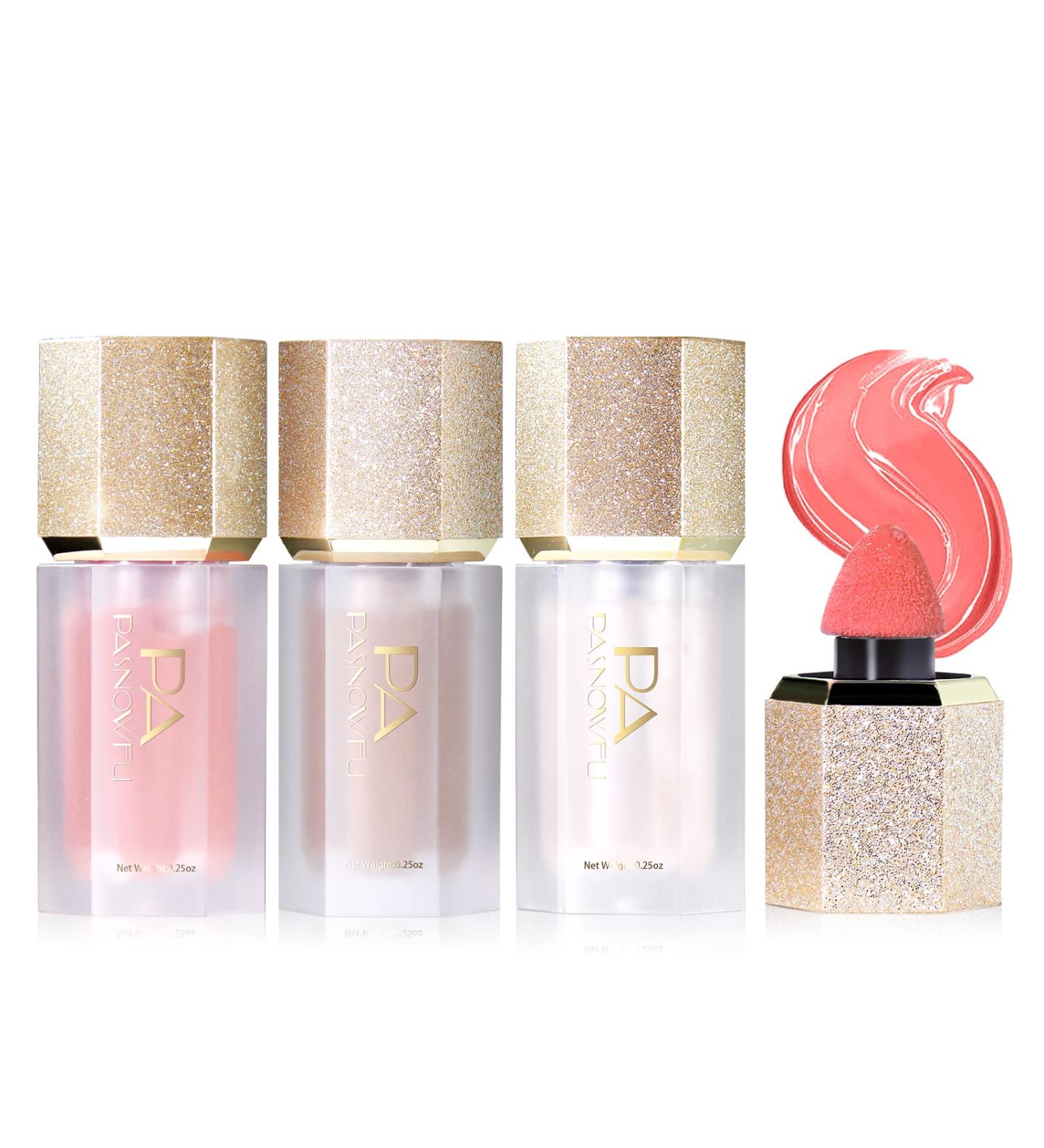 DAGEDA 3Pcs Liquid Blush, Contour, Highlighter Set - Waterproof & Long-Lasting Pearl Blush for Women - Color D - Buy Online on GoSupps.com