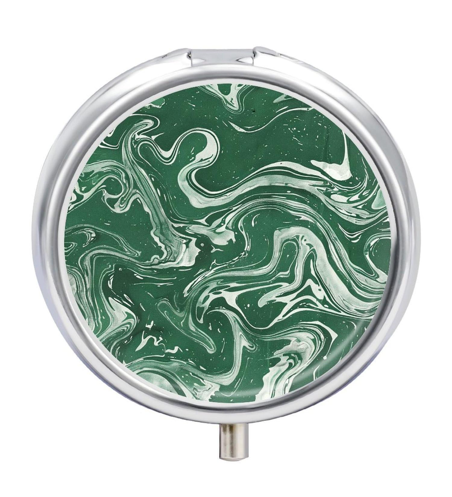 Travel Pill Box with Marble Pattern | 3 Compartment Portable Pill Organizer for Purse & Pocket - Buy Online on GoSupps.com