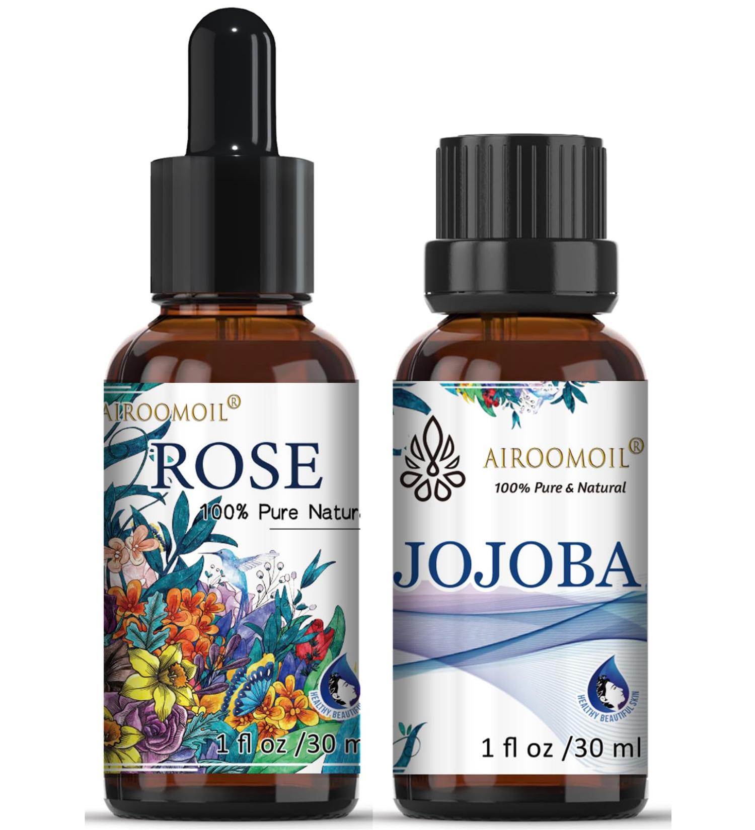 30ml Travel Size Rose & Jojoba Essential Oil Set Floral Fragrance for Candle DIY Aromatherapy Diffuser & Perfume | 1 Fl Oz (Pack of 2 - Buy Online on GoSupps.com