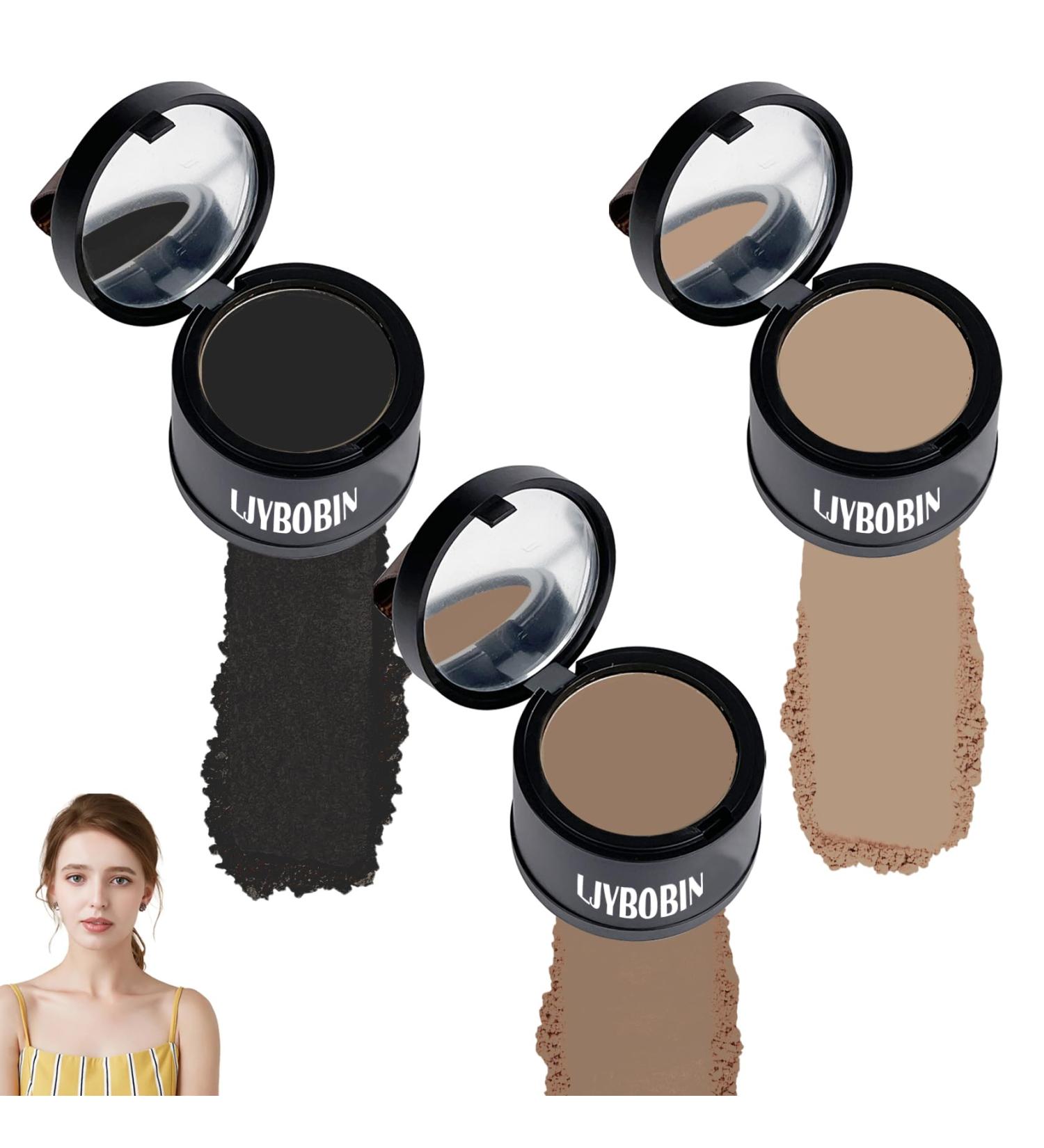 3 Pcs Root Touch Up Hair Powder Set Quickly Cover Up Hairline Powder Waterproof Hairline Shadow Powder for Women & Men Hair Powder with Soft Puff(Dark Curry + Light Curry + Black) - Buy Online on GoSupps.com