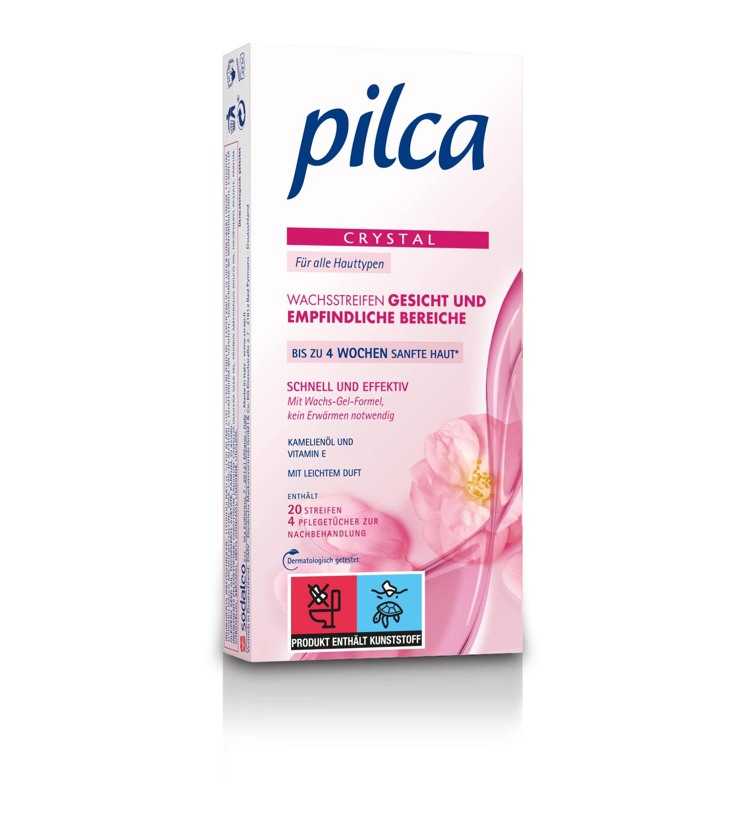 Pilca Cold Wax Strips for Face - Sensitive Area Depilatory Strips - 20 Ready-to-Use Wax Strips + 4 Care Cloths - 1 Pack | International Shipping - Buy Online on GoSupps.com