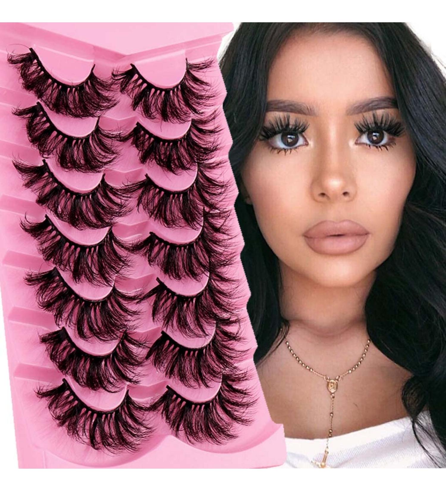 Uranian 20mm D Curl False Eyelashes - Long, Dramatic, Volume Fake Lashes for Women - 7 Pairs - Buy Online on GoSupps.com