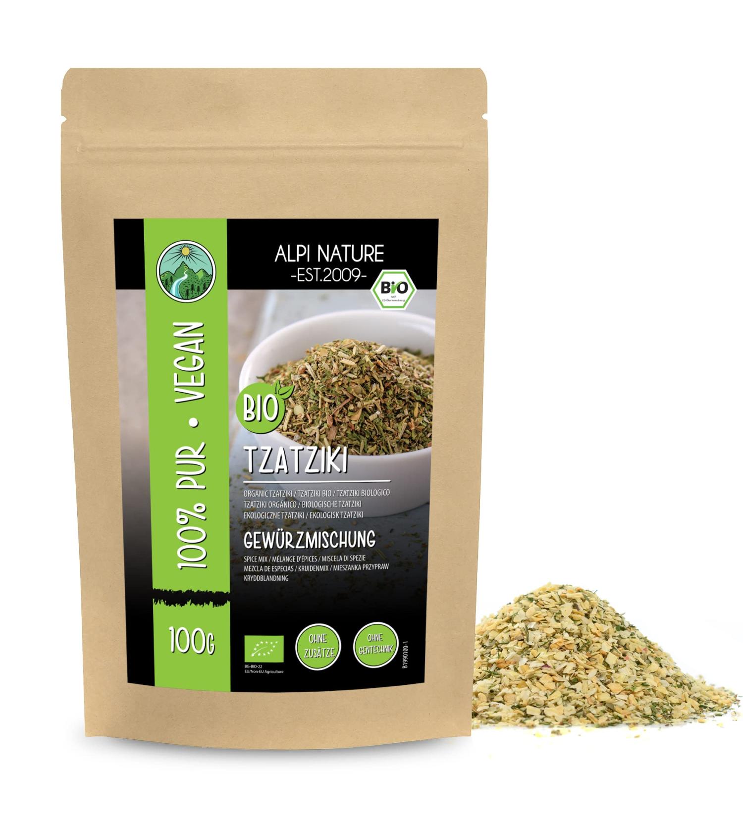 Organic Tzatziki Spice Mix - 100% Natural Greek Ingredients for Gyros, Salad, and Bread | 100g (3.5oz) - Buy Online on GoSupps.com