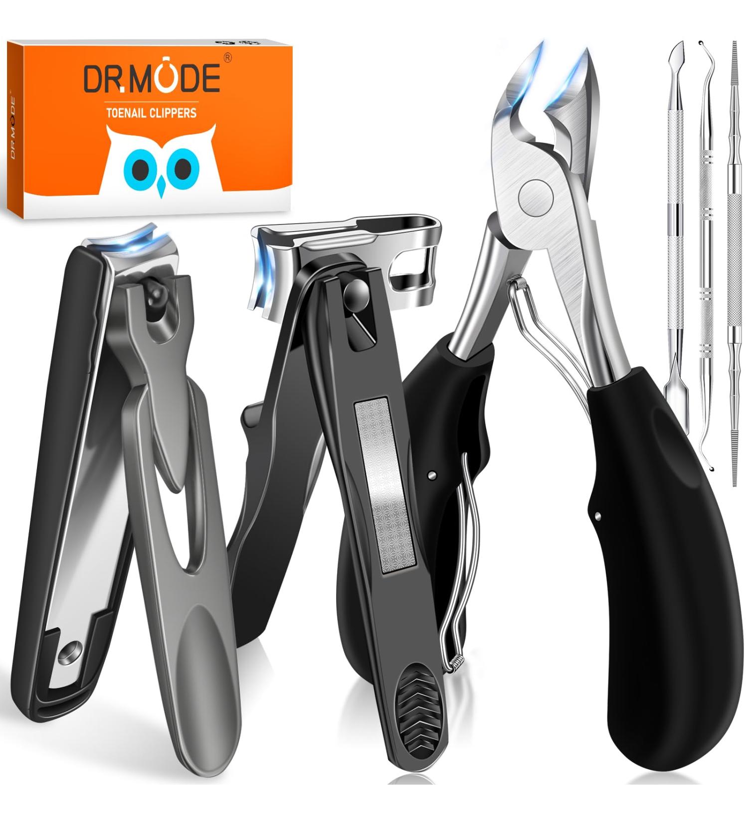 DRMODE Heavy Duty Toenail Clippers for Seniors | Wide Opening 360 Rotary Anti-Splash Clippers for Thick & Ingrown Nails | Best Toenail Care Tool for Men & Women - Buy Online on GoSupps.com