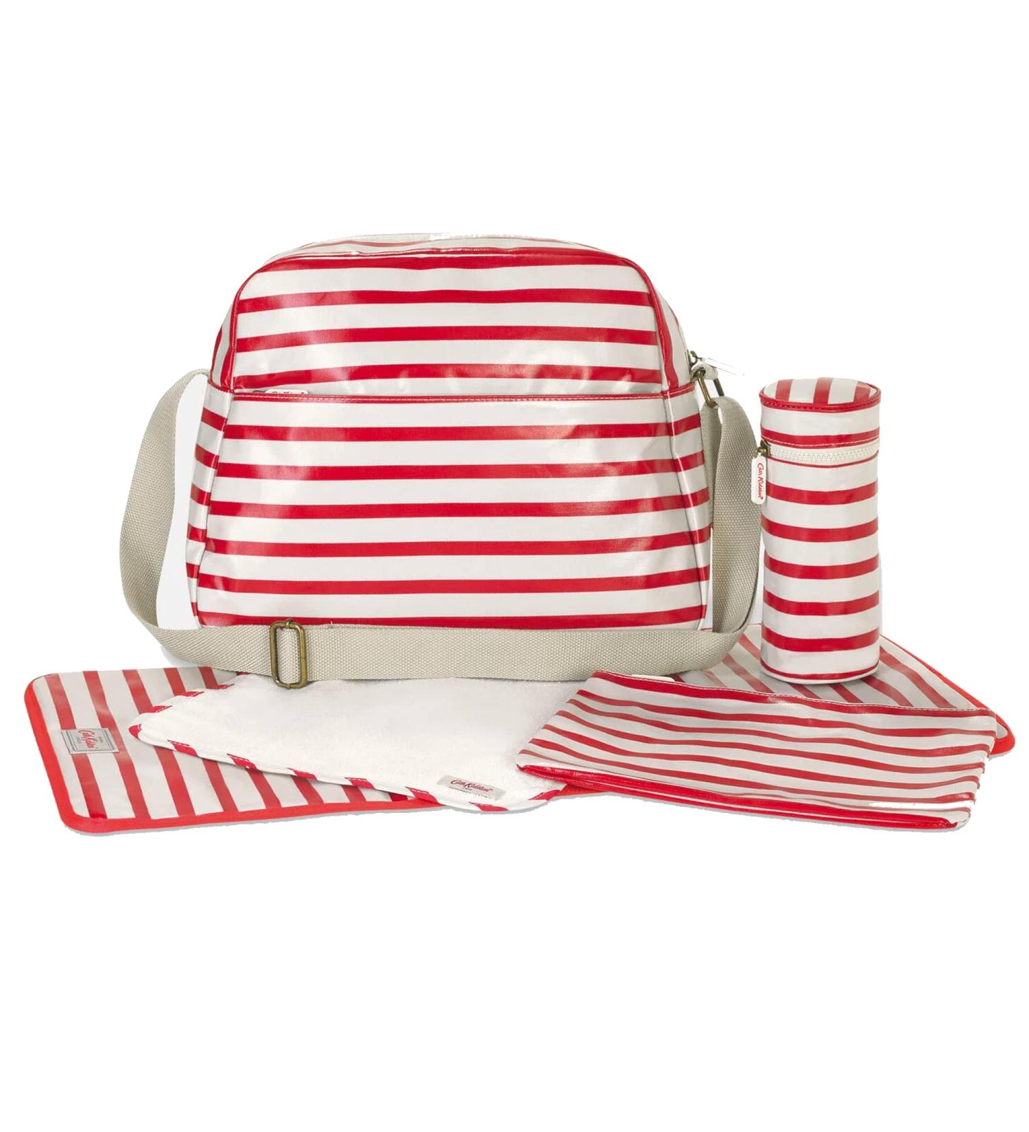 Cath Kidston - Large Nappy Changing Bag Breton Stripe Zip Red (862530)