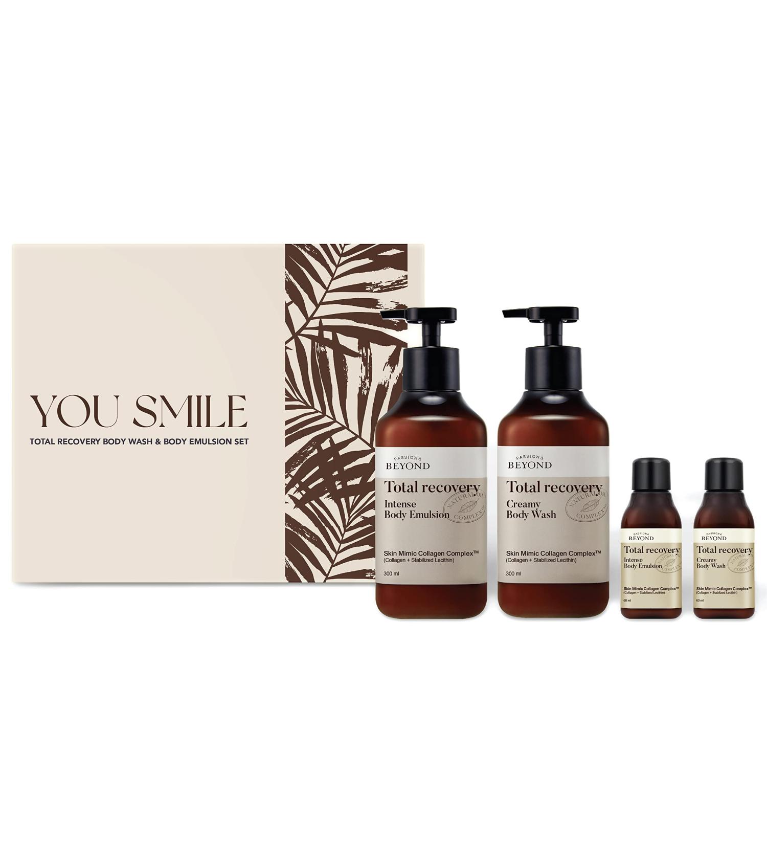 BEYOND Total Recovery Body Set - Apple Blossom Scent Creamy Wash & Lotion for Dry Skin | Korean Skincare (300ml/10 fl oz*2 + 60ml/2 fl oz*2) - International Shipping Available - Buy Online on GoSupps.com