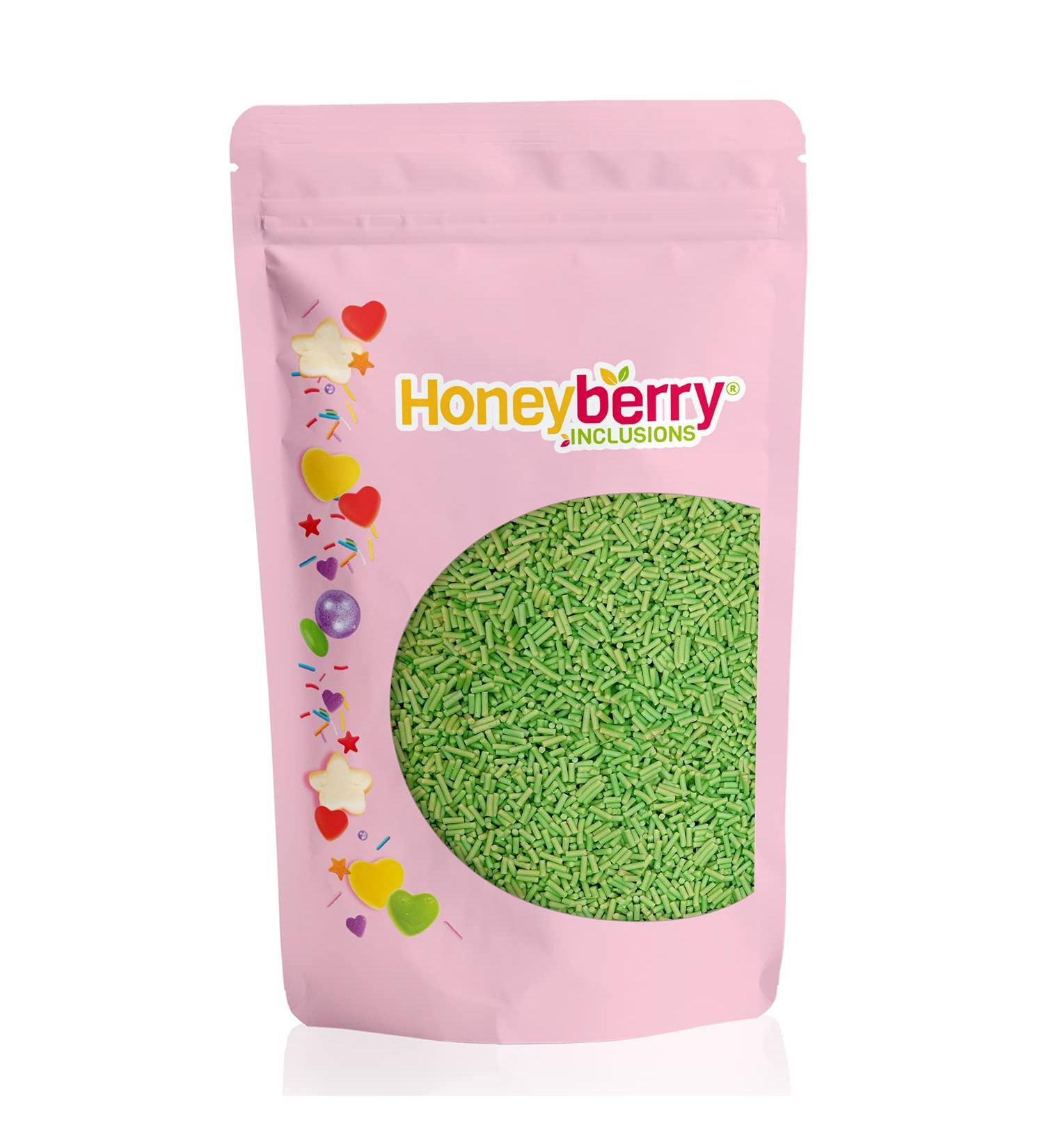 Honeyberry Inclusions Green Sugar Strands Sprinkles 200g - Premium Edible Decorating Vermicelli for Baking, Cupcakes, Cakes & More - Buy Online on GoSupps.com