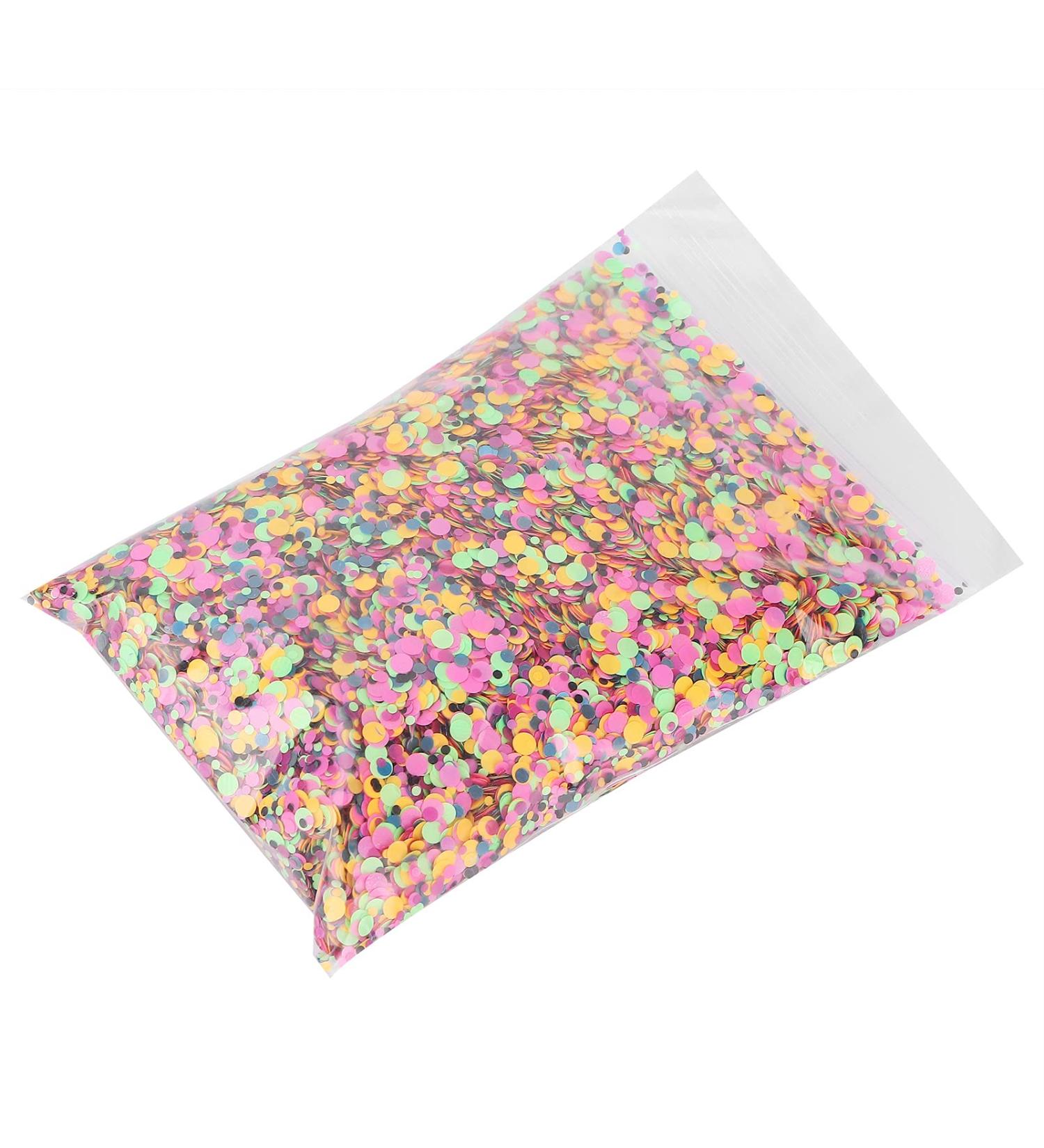 Nail Art Flakes Chunky Sequins Glitter Circle Mixed Color Cosmetic Festival Chunky Glitters Party Decoration for Nail Salon for Wedding Festival for Household - Buy Online on GoSupps.com