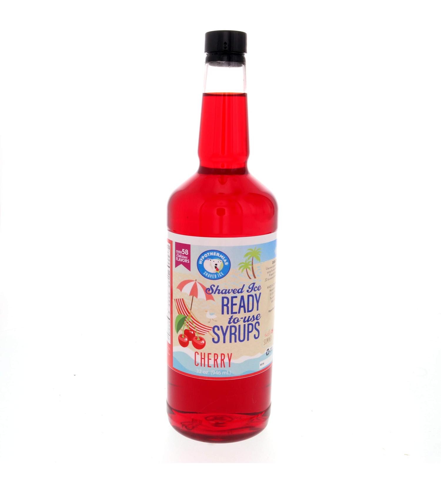 Cherry Hawaiian Snow Cone Syrup | 100% Pure Cane Sugar | Quart (32 Fl Oz) - Ideal for Slushies, Icees, Popsicles, Cocktails, and More! - Buy Online on GoSupps.com