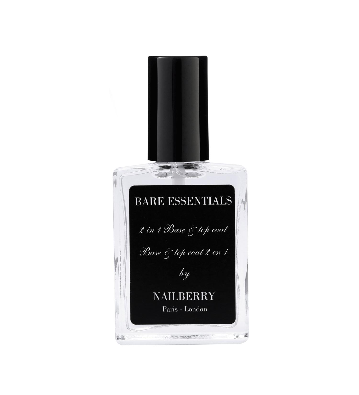 Nailberry Bare Essentials 2 in 1 Base and Top Coat 15 ml - Adhering Base Coat & High Shine Top Coat | Protects Against Fading and Discolouration - Buy Online on GoSupps.com