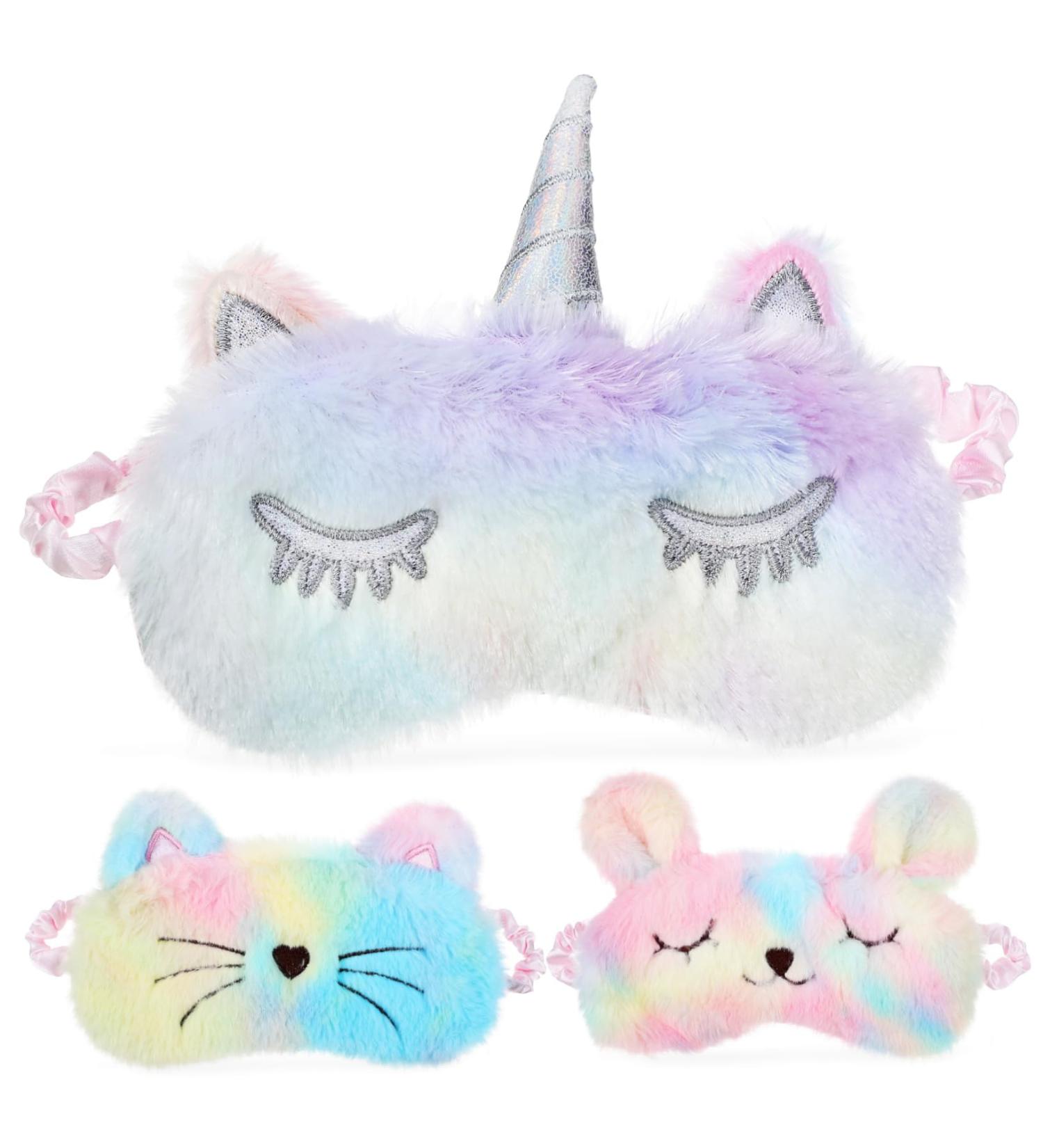 Shop Minkissy 3pcs Silk Eye Masks | Blindfold & Eye Patches for Sleep | Unicorn & Cartoon Designs | Comfortable Travel Eye Shades for Better Rest - Buy Online on GoSupps.com