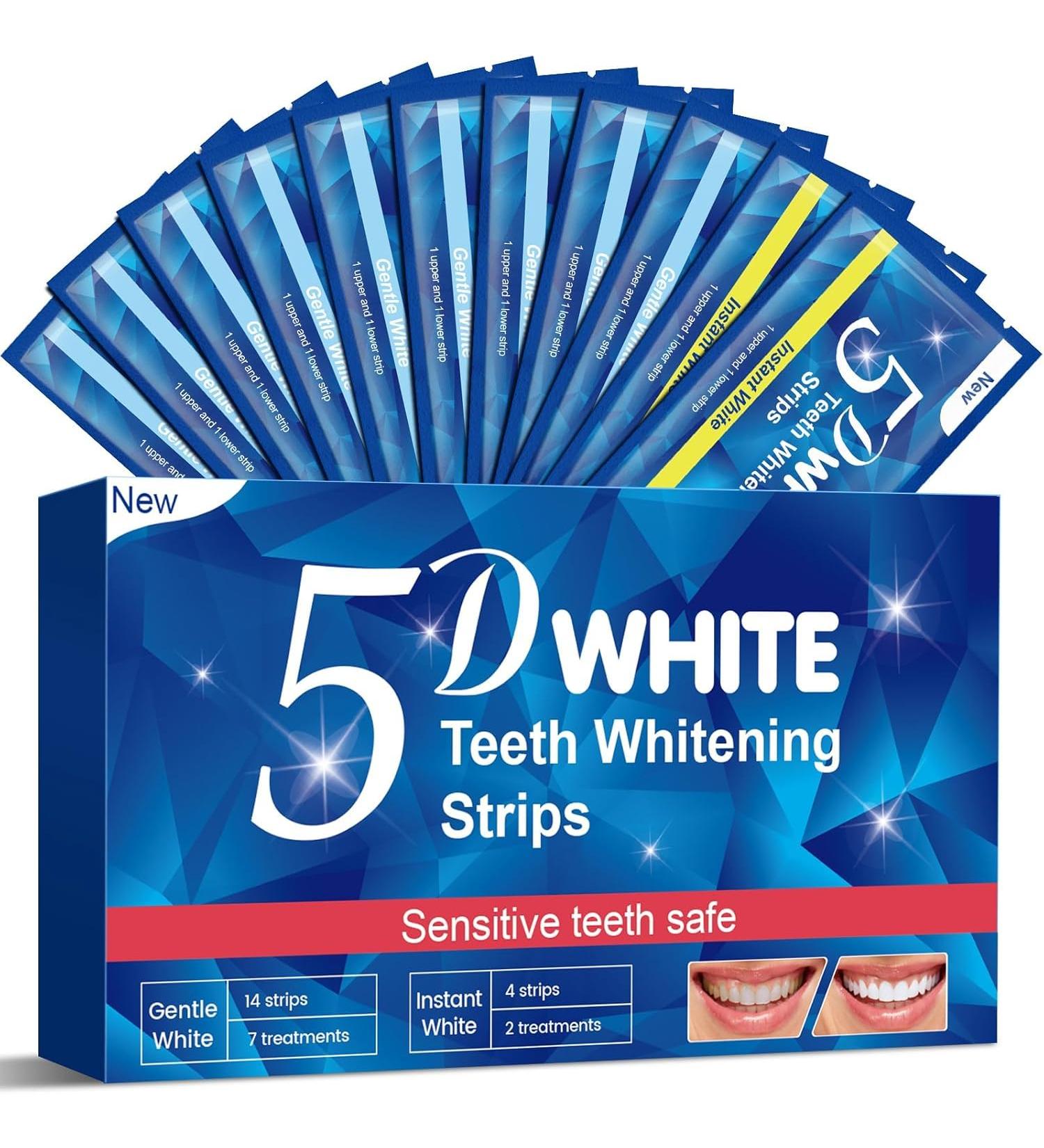 Teeth Whitening Strips Teeth Whitening Kits:7 Sensitive White Strips + 2 Powerful Instant Whitening Strips for Teeth Whitening Teeth Whitening Strips - Buy Online on GoSupps.com