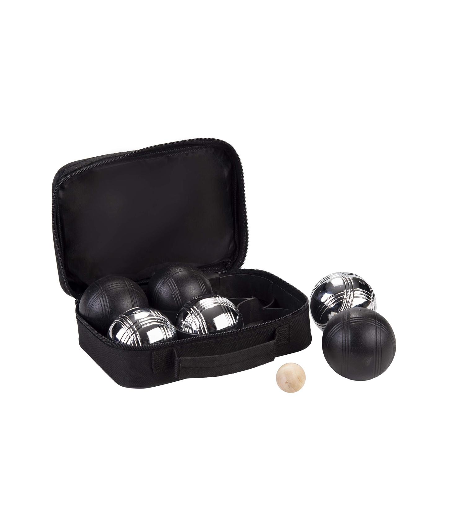 Engelhart - 010207 - Boules set 6 pieces black/silver - Boules - Games - Garden games Outdoor games