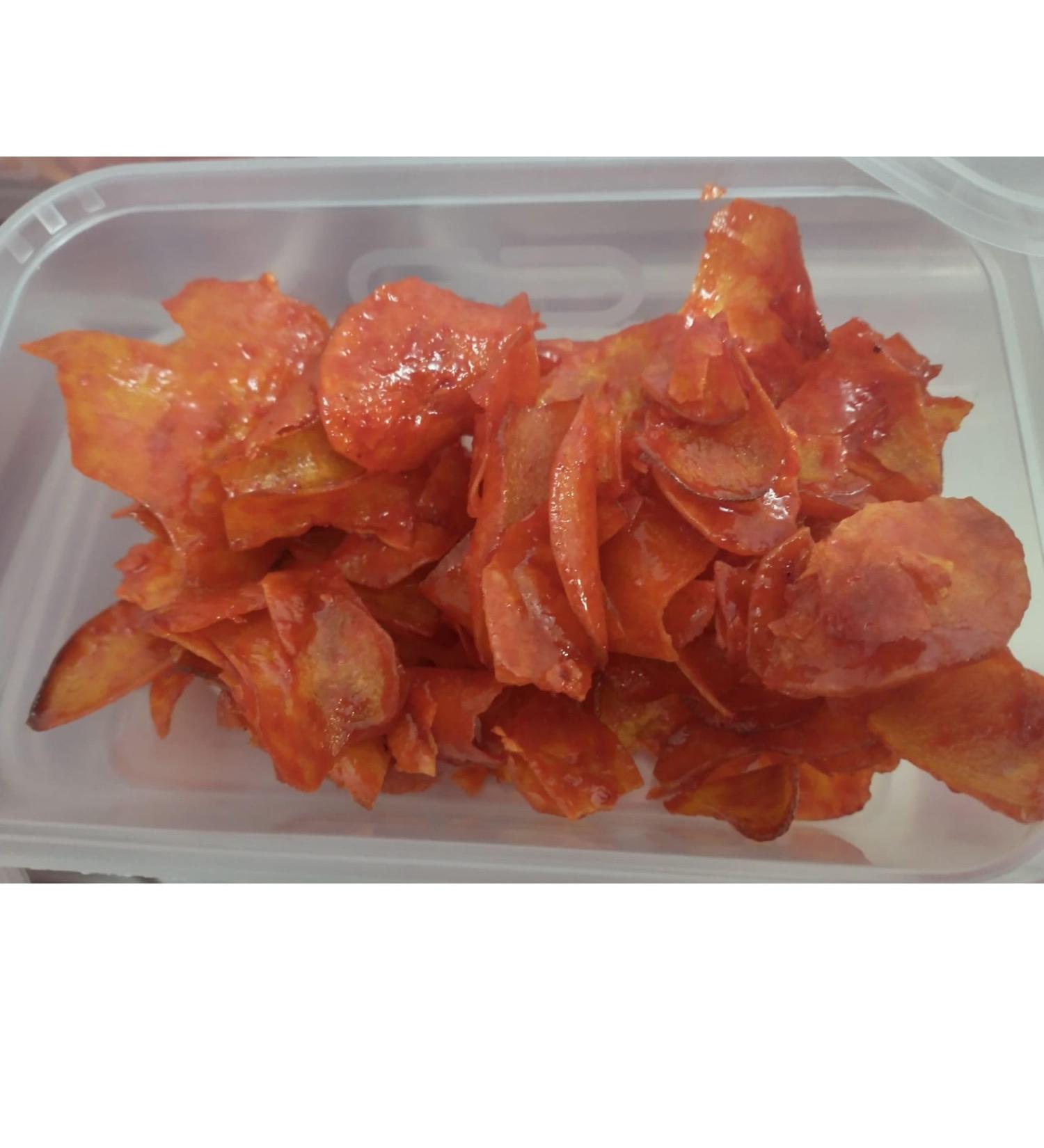 Spicy Tapioca Crisps with Syrup Kerepek Ubi Sira Pedas Rangup Muslim product 200g Each Expiry: 29th June 2024