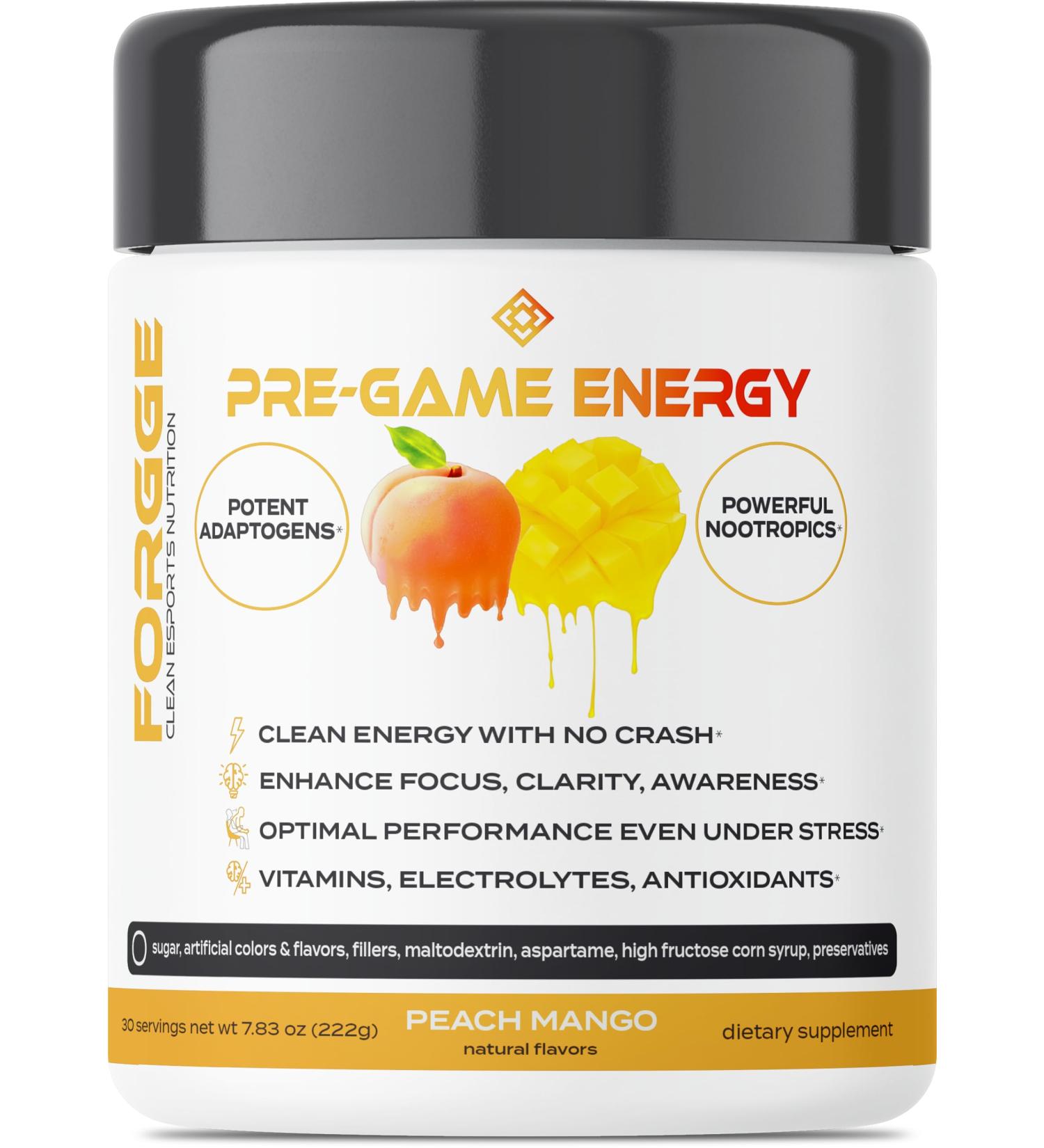 Forgge Focus Energy Drink Powder - Sugar Free Peach Mango with Lion s Mane Alpha-GPC & Nootropics for Enhanced Focus Vitamins & Electrolytes - Buy Online on GoSupps.com