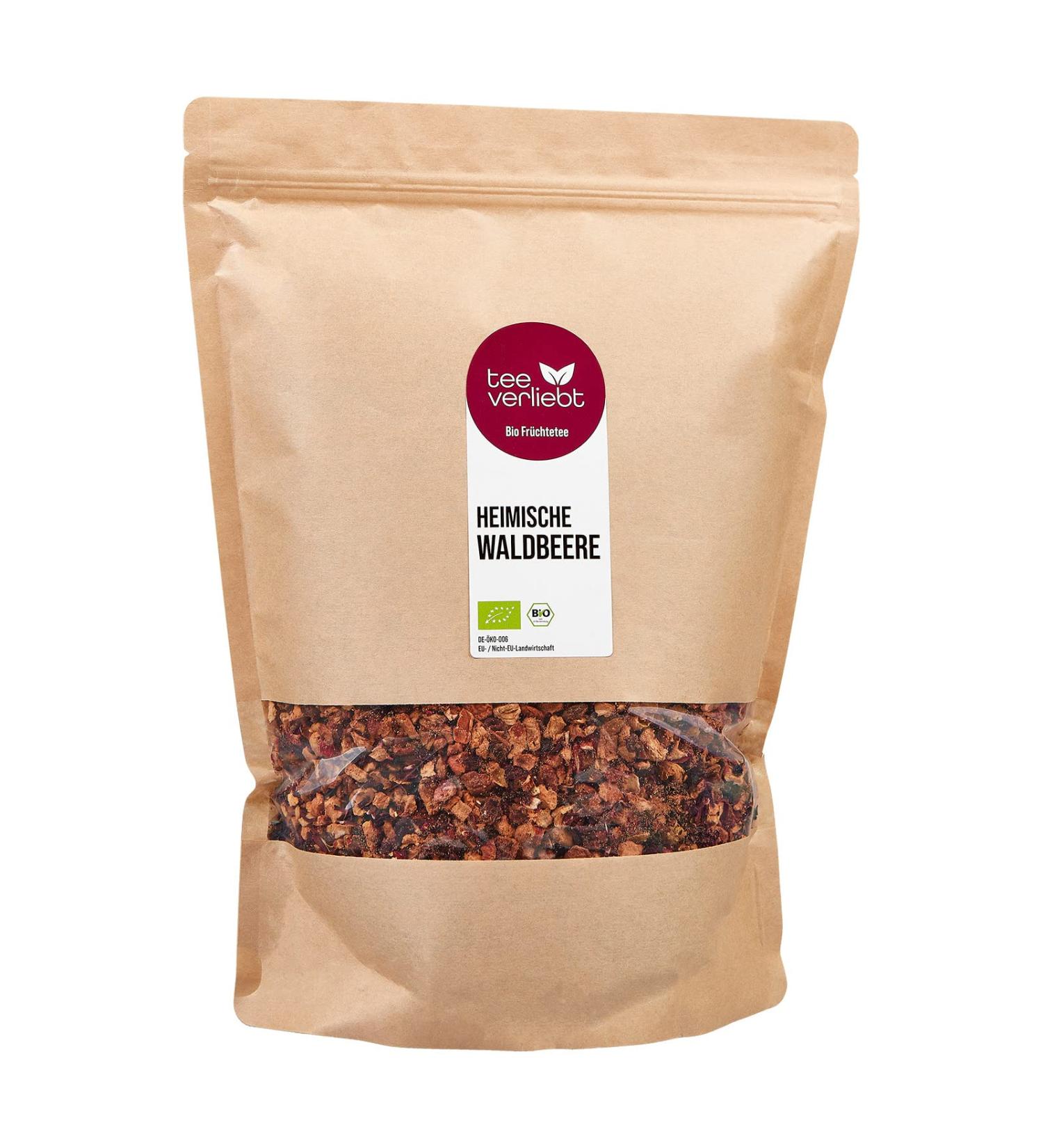 FRUTEG Loose fruit tea native forest berry 1000 g | Fruit tea loose - finest leaf quality | Balanced composition of the tea mix of domestic berries | Fruit tea bio lots 1 kg - Buy Online on GoSupps.com