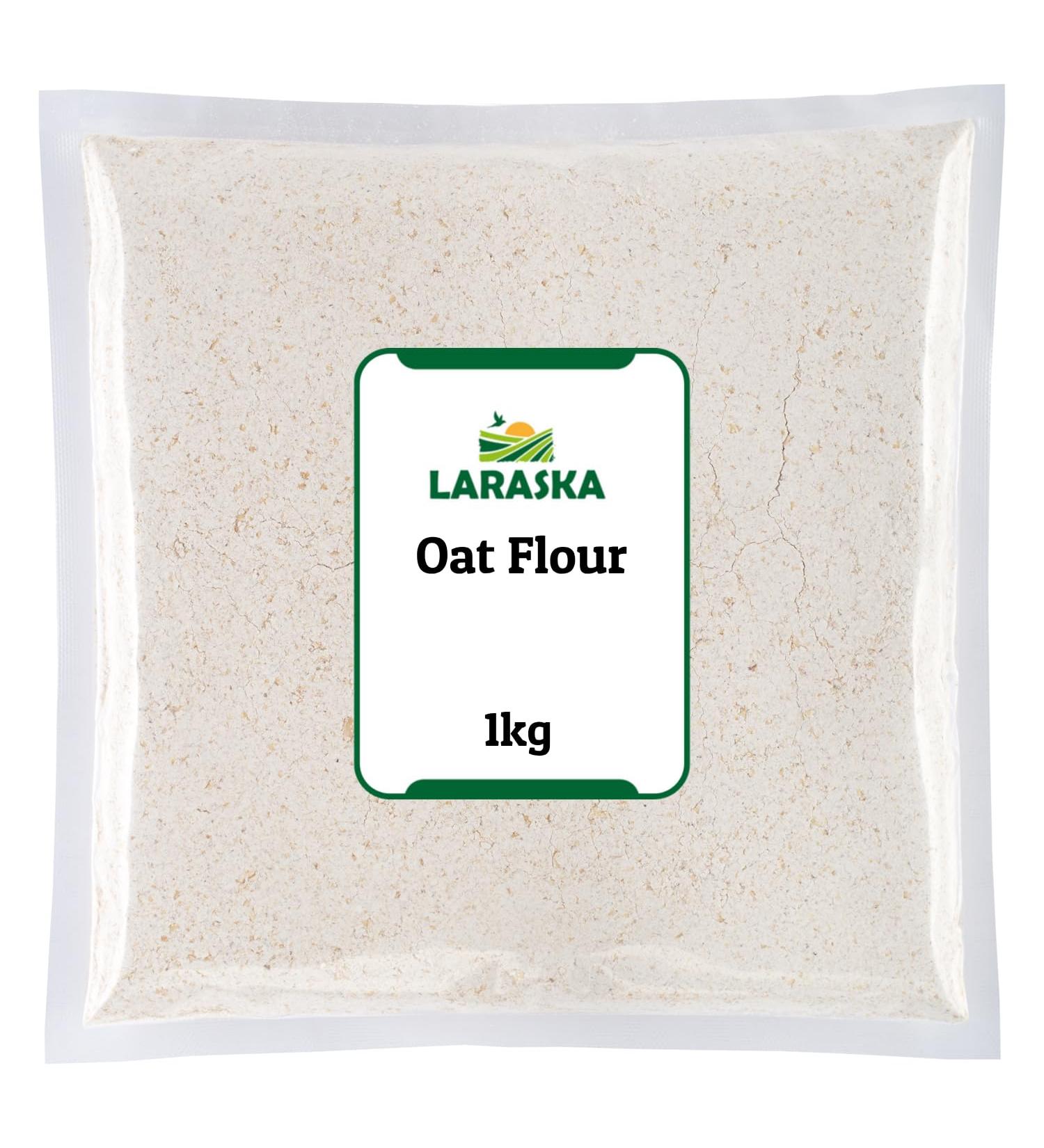 Oat Flour 1kg by Laraska Vegan. Non-GMO Low-Carb Oat Flour with Protein & Dietary Fiber for Baking Cooking & More