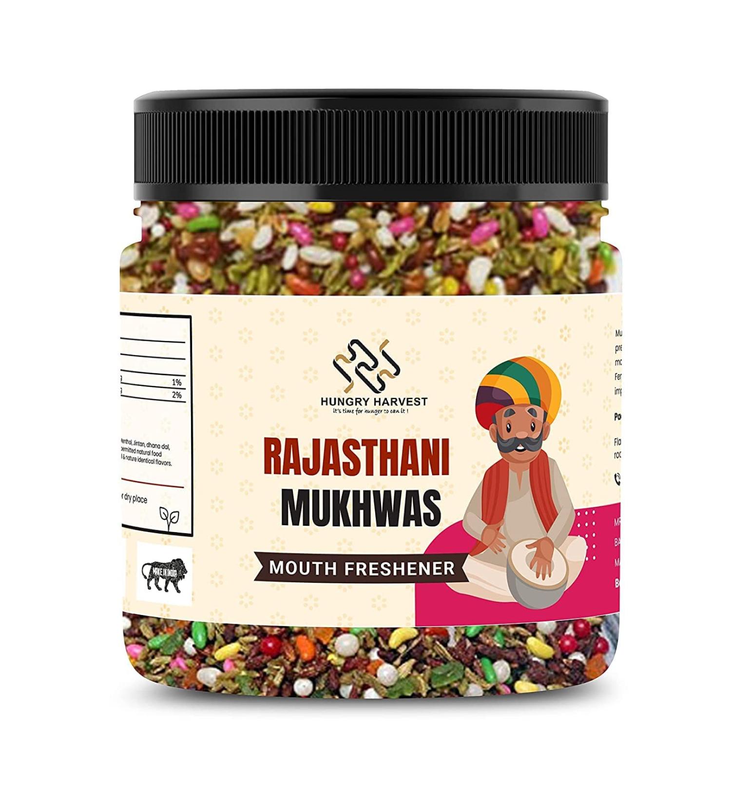 Hungry Harvest Royal Rajasthani mukhwas 300g | Home Made Rajashthani mukhwas Mouth freshener_Packing May Vary