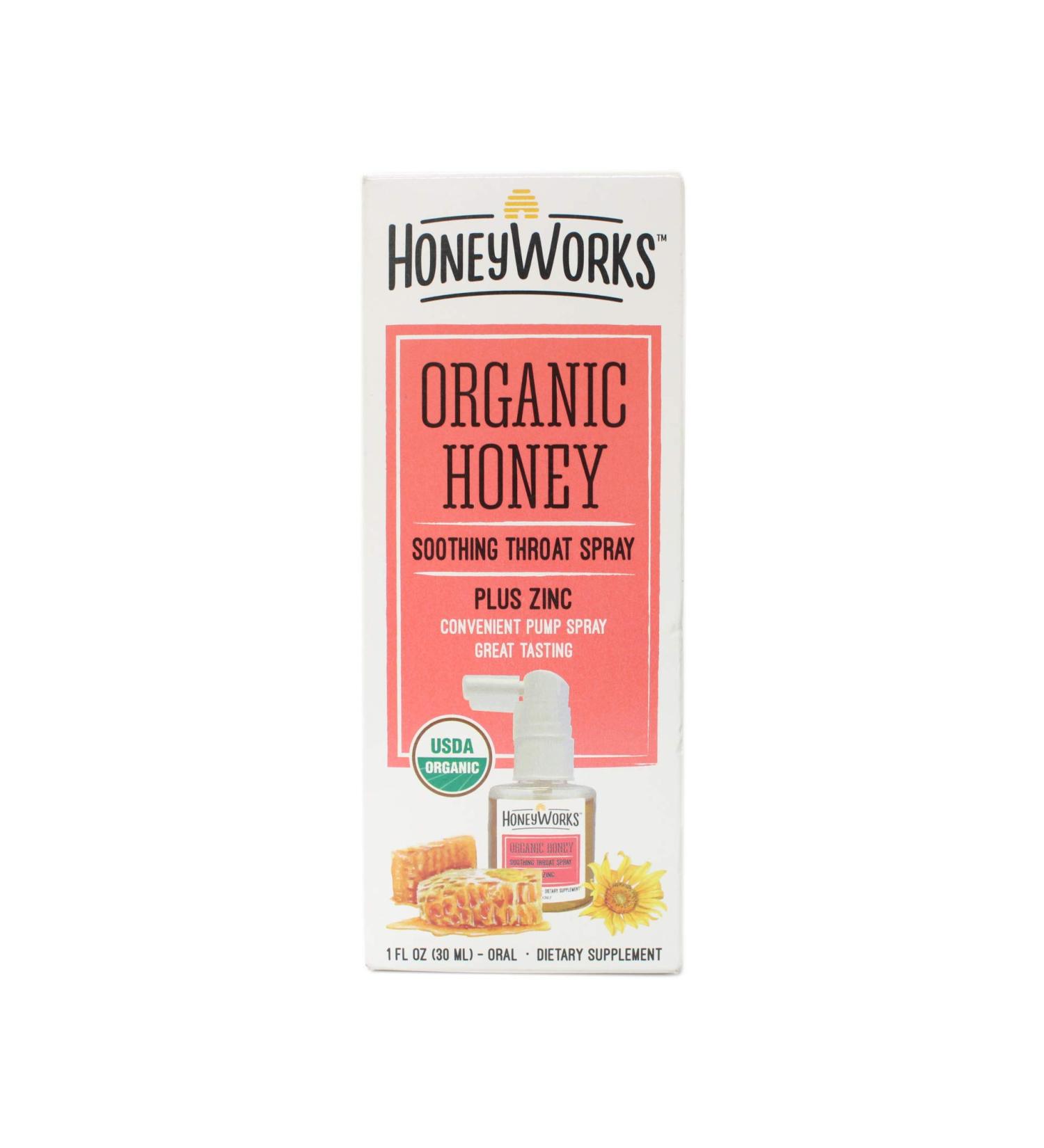 HoneyWorks Adult Spray with Zinc - 1.0 Ounce - Natural Immune Support - Buy Online on GoSupps.com