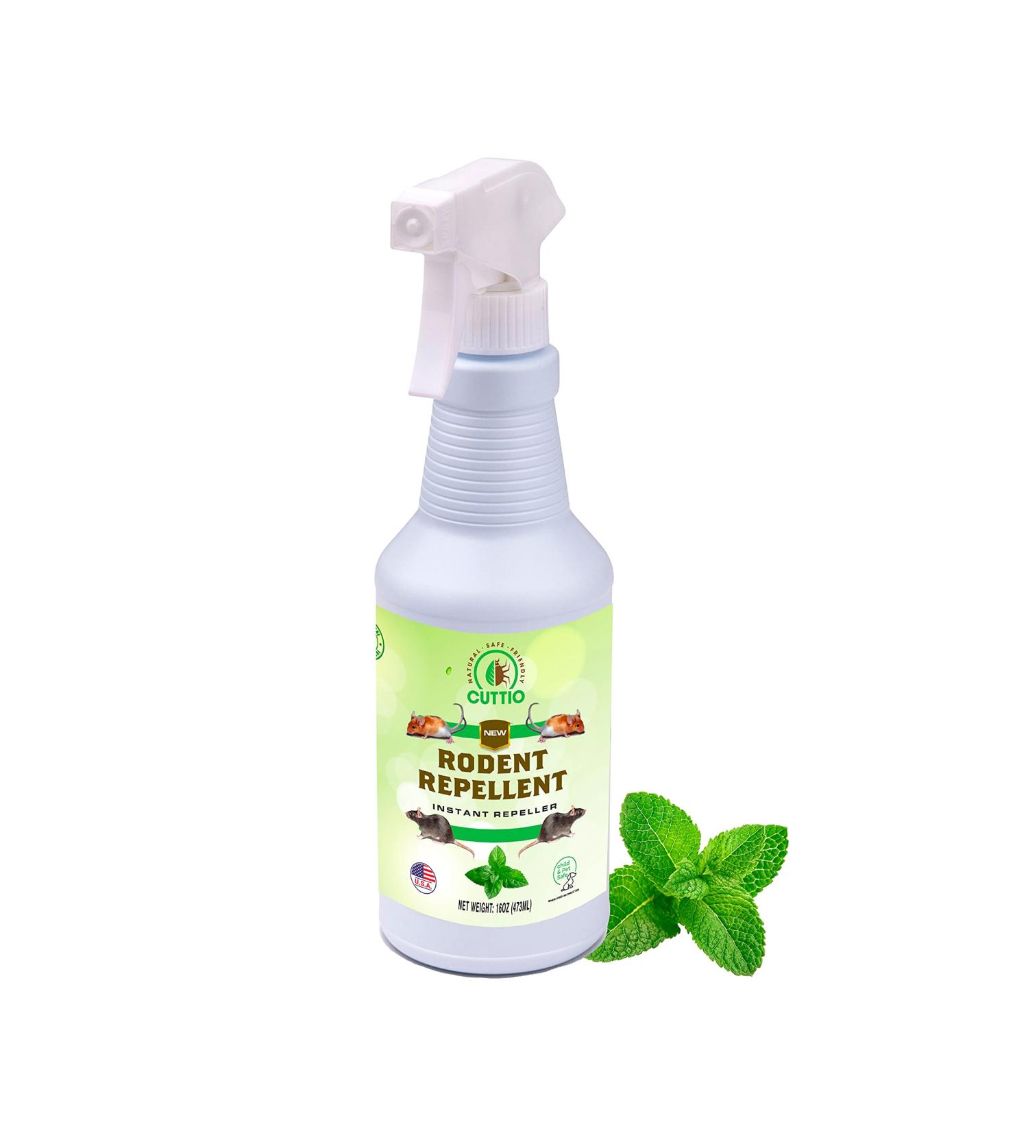 Cuttio Mouse Repellent Spray 16 oz - Natural Peppermint Oil for Mice and Rats - Child and Pet Safe - Effective and Humane Solution for Home, Garden, RV, Boat - Buy Online on GoSupps.com