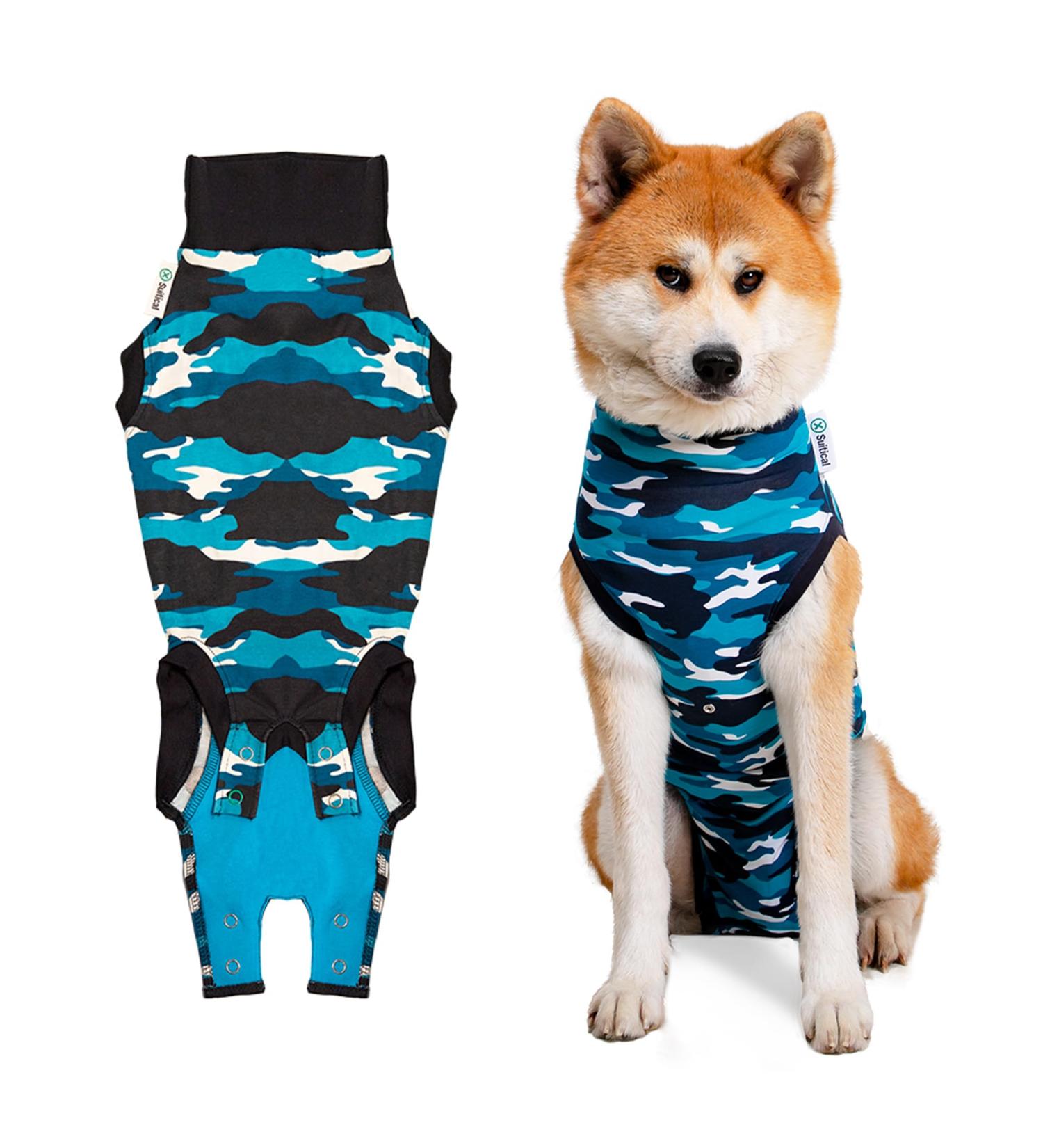 Suitical Recovery Suit for Dogs - XL Blue Camouflage | International Shipping Available - Buy Online on GoSupps.com