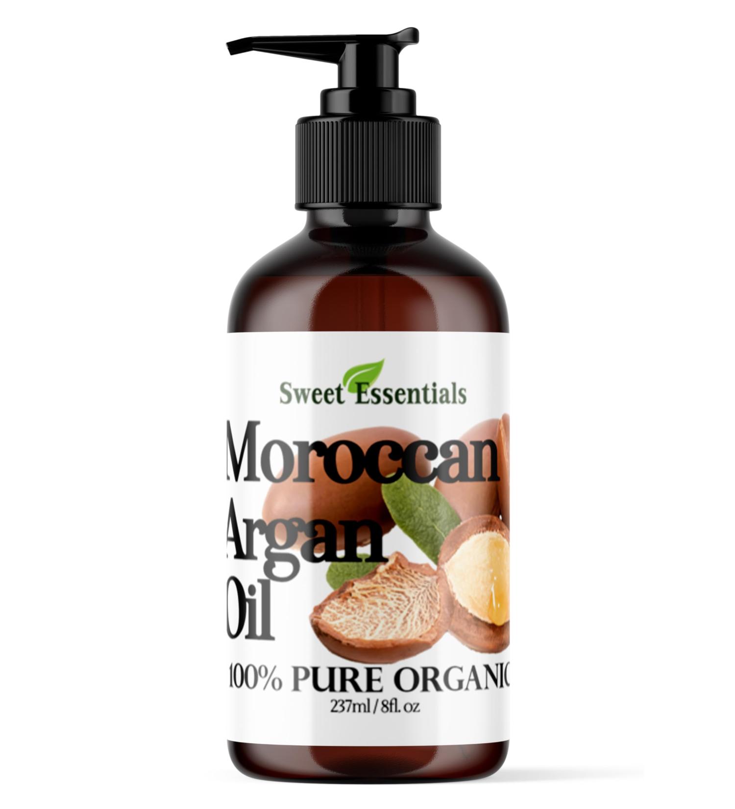 Premium Organic Moroccan Argan Oil 8oz - 100% Pure Cold Pressed Miracle Oil for Skin Hair & Nails - Imported from Morocco - Buy Online on GoSupps.com