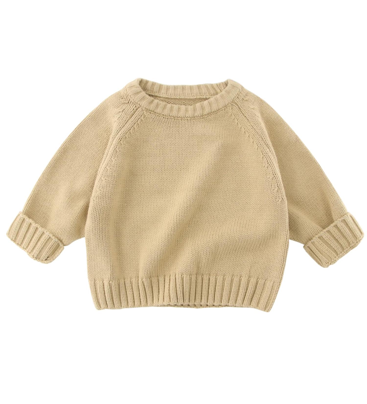 KISLOVE Knitted Jumper - Unisex Toddler Baby Sweater - Beige - Size 110 - Buy Online on GoSupps.com